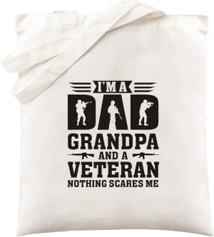 Canvas Shoulder Tote Bag for Men Women - Veteran's Tribute Graphic Unisex Reusable Grocery Bags