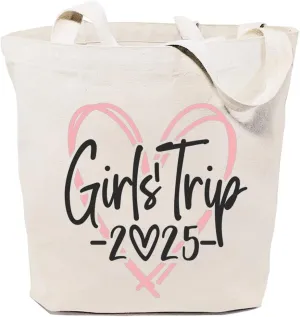 Canvas Tote Bag for Women Aesthetic Girls Trip Love 2024 Reusable Shoulder Bags for Shopping Beach Gift for Friend
