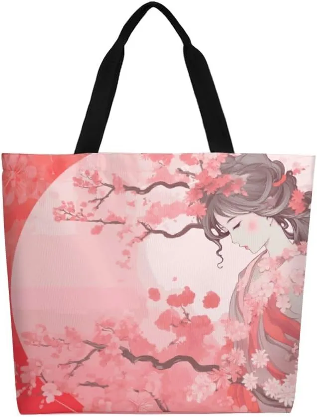 Canvas Tote Bag Large Casual Shoulder Bag for Women Handbag Reusable Beach Shopping Gym Picnic Travel Grocery Bag