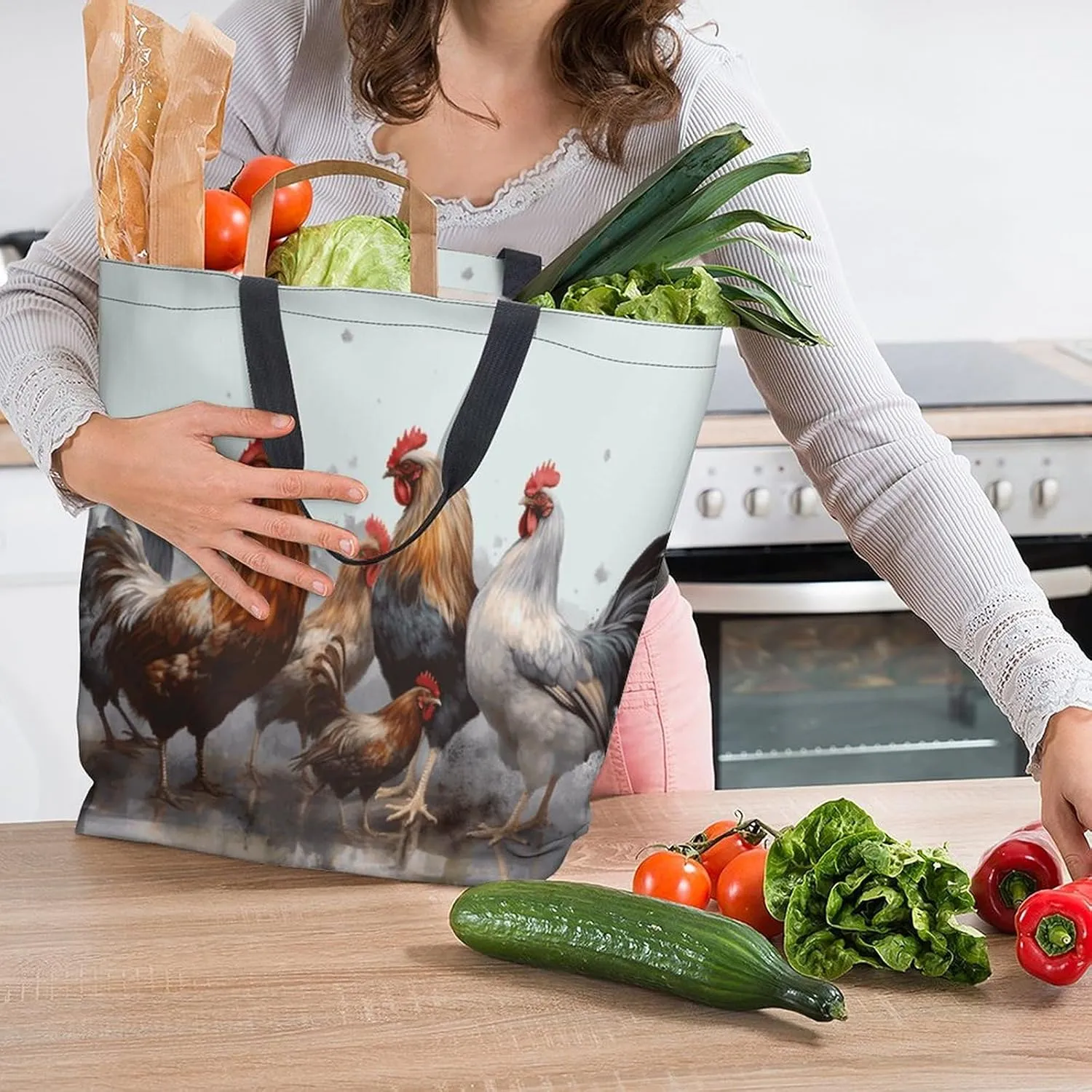 Canvas Tote Bag Large Women Casual Shoulder Bag Handbag Reusable Beach Shopping Grocery Bag For Outdoors