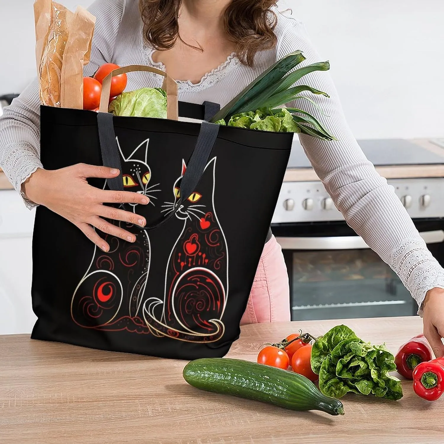 Canvas Tote Bag Large Women Casual Shoulder Bag Handbag Reusable Beach Shopping Grocery Bag For Outdoors