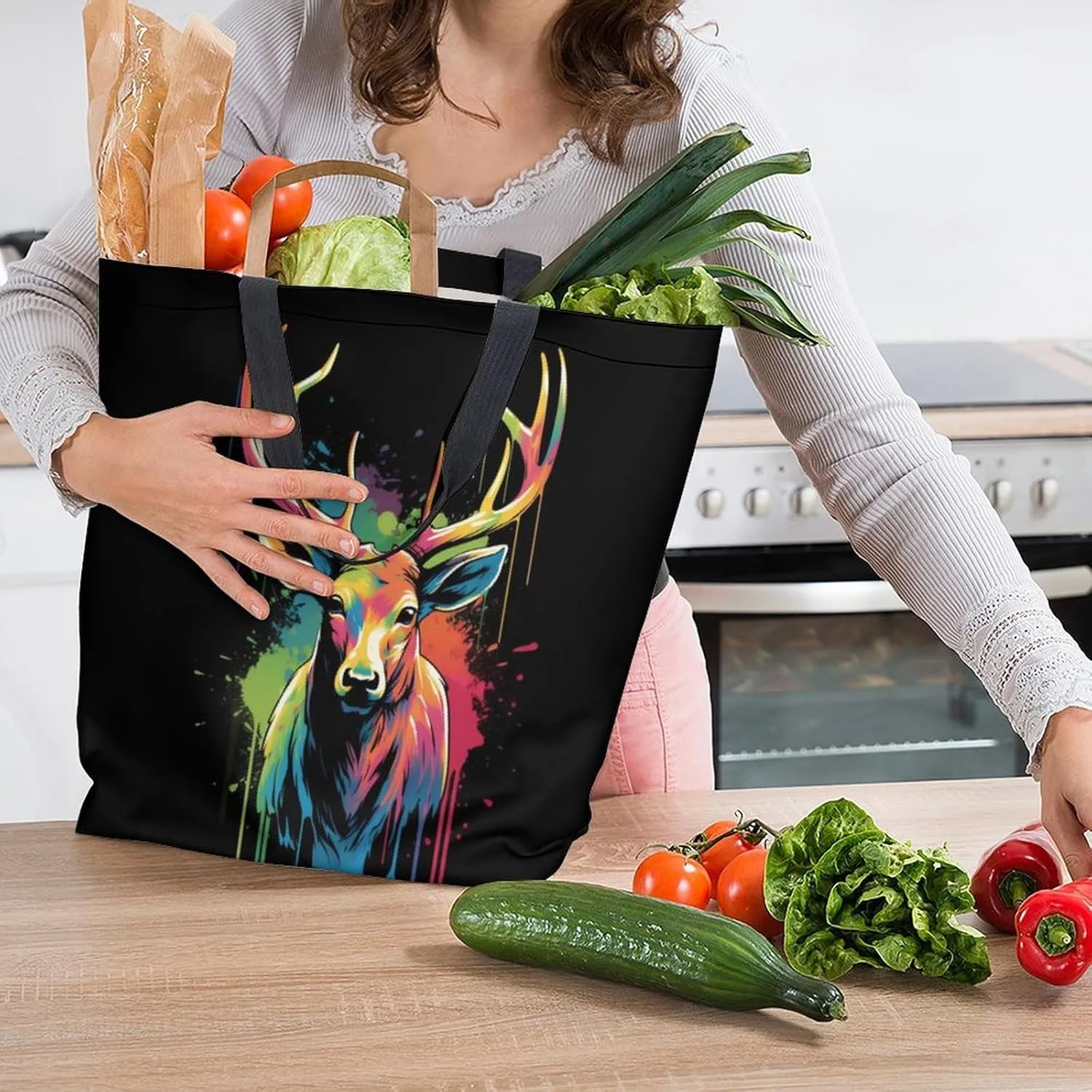 Canvas Tote Bag Large Women Casual Shoulder Bag Handbag Reusable Beach Shopping Grocery Bag For Outdoors
