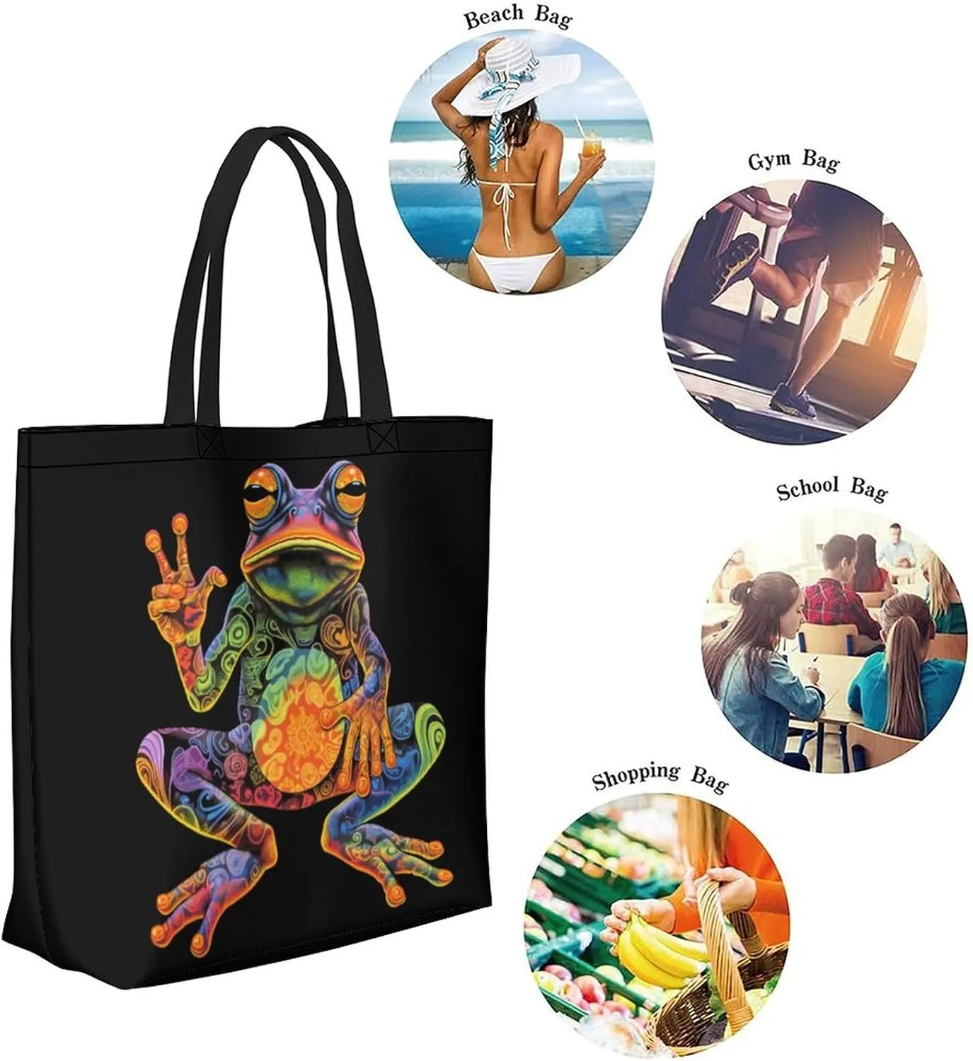 Canvas Tote Bag Large Women Casual Shoulder Bag Handbag Reusable Beach Shopping Grocery Bag For Outdoors