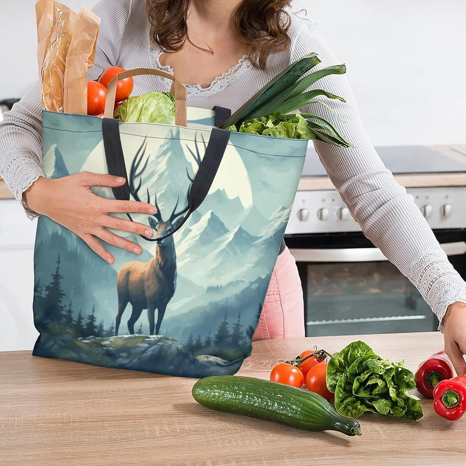 Canvas Tote Bag Large Women Casual Shoulder Bag Handbag Reusable Beach Shopping Grocery Bag For Outdoors