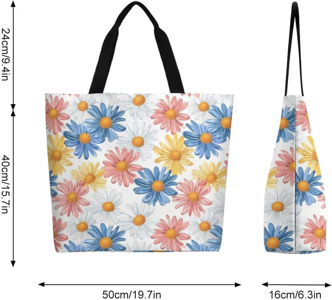 Canvas Tote Bag Large Women Casual Shoulder Bag Handbag Reusable Beach Shopping Grocery Bag For Outdoors