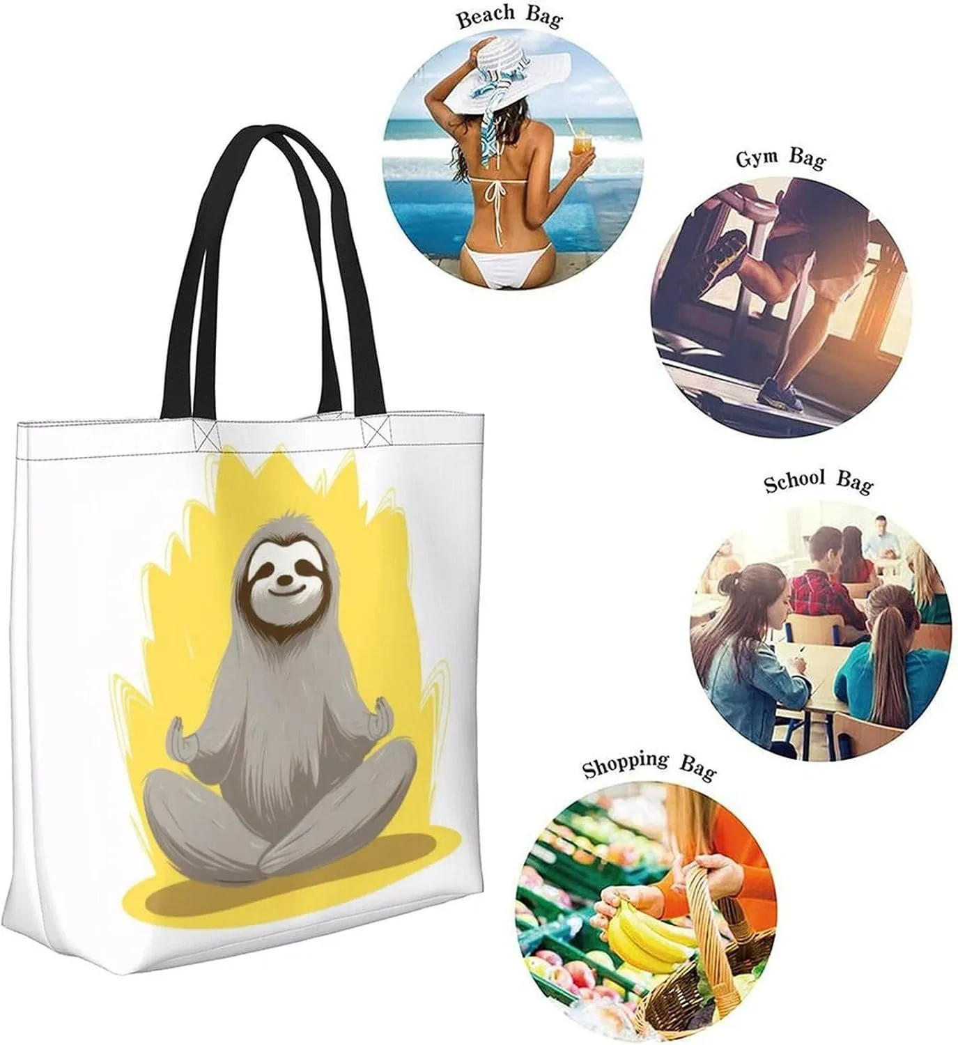 Canvas Tote Bag Large Women Casual Shoulder Bag Handbag Reusable Beach Shopping Grocery Bag For Outdoors