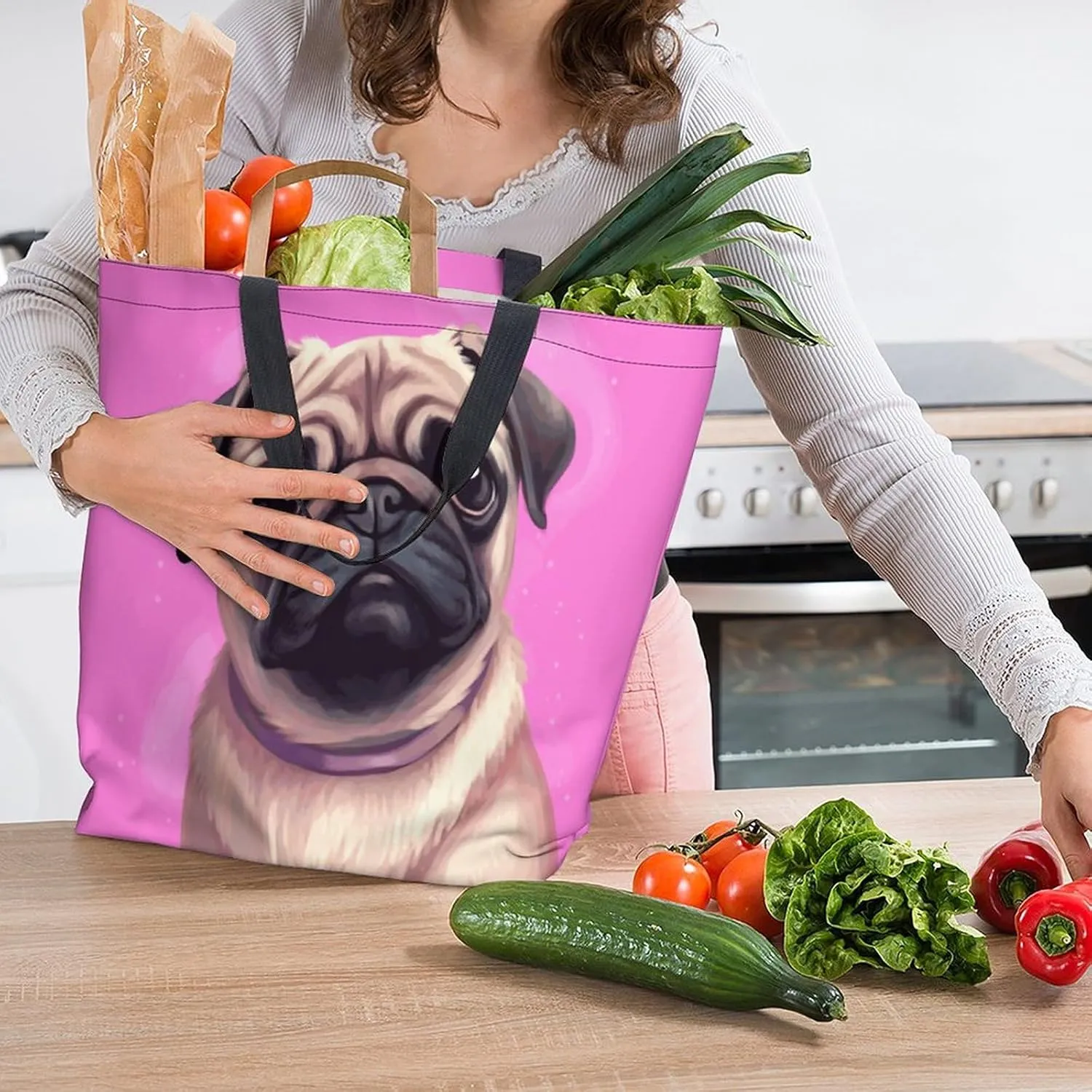 Canvas Tote Bag Large Women Casual Shoulder Bag Handbag Reusable Beach Shopping Grocery Bag For Outdoors