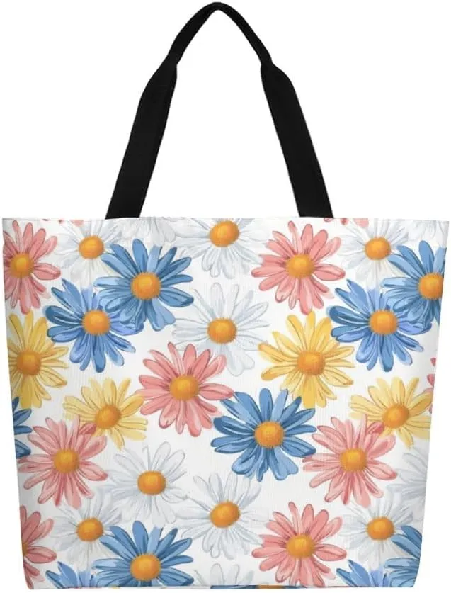 Canvas Tote Bag Large Women Casual Shoulder Bag Handbag Reusable Beach Shopping Grocery Bag For Outdoors