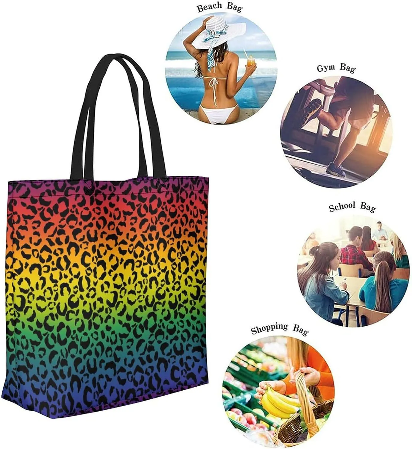 Canvas Tote Bag Large Women Casual Shoulder Bag Handbag Reusable Beach Shopping Grocery Bag For Outdoors