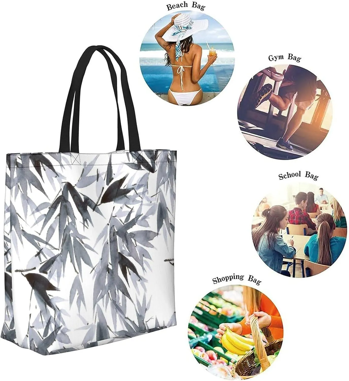 Canvas Tote Bag Large Women Casual Shoulder Bag Handbag Reusable Beach Shopping Grocery Bag For Outdoors