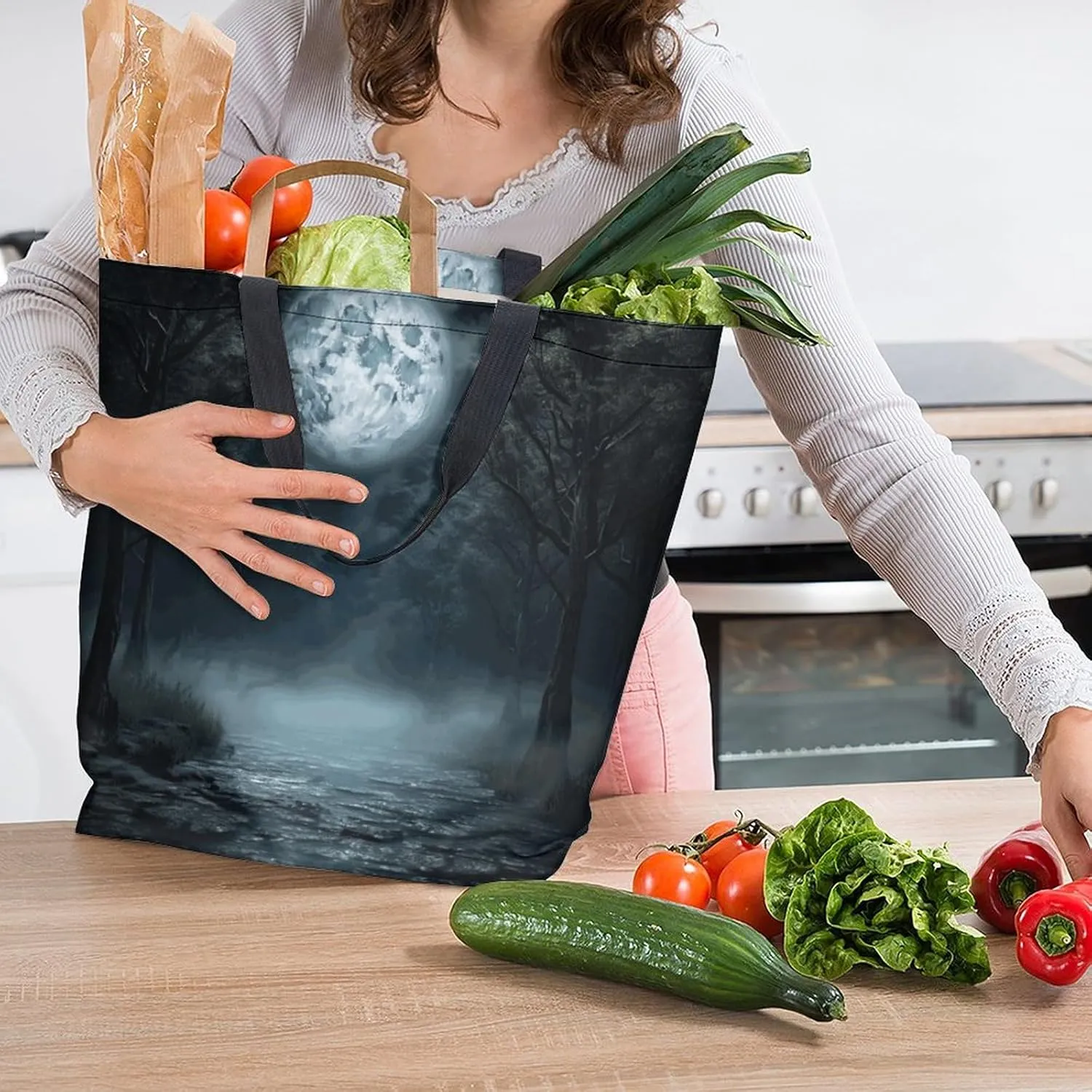 Canvas Tote Bag Large Women Casual Shoulder Bag Handbag Reusable Beach Shopping Grocery Bag For Outdoors