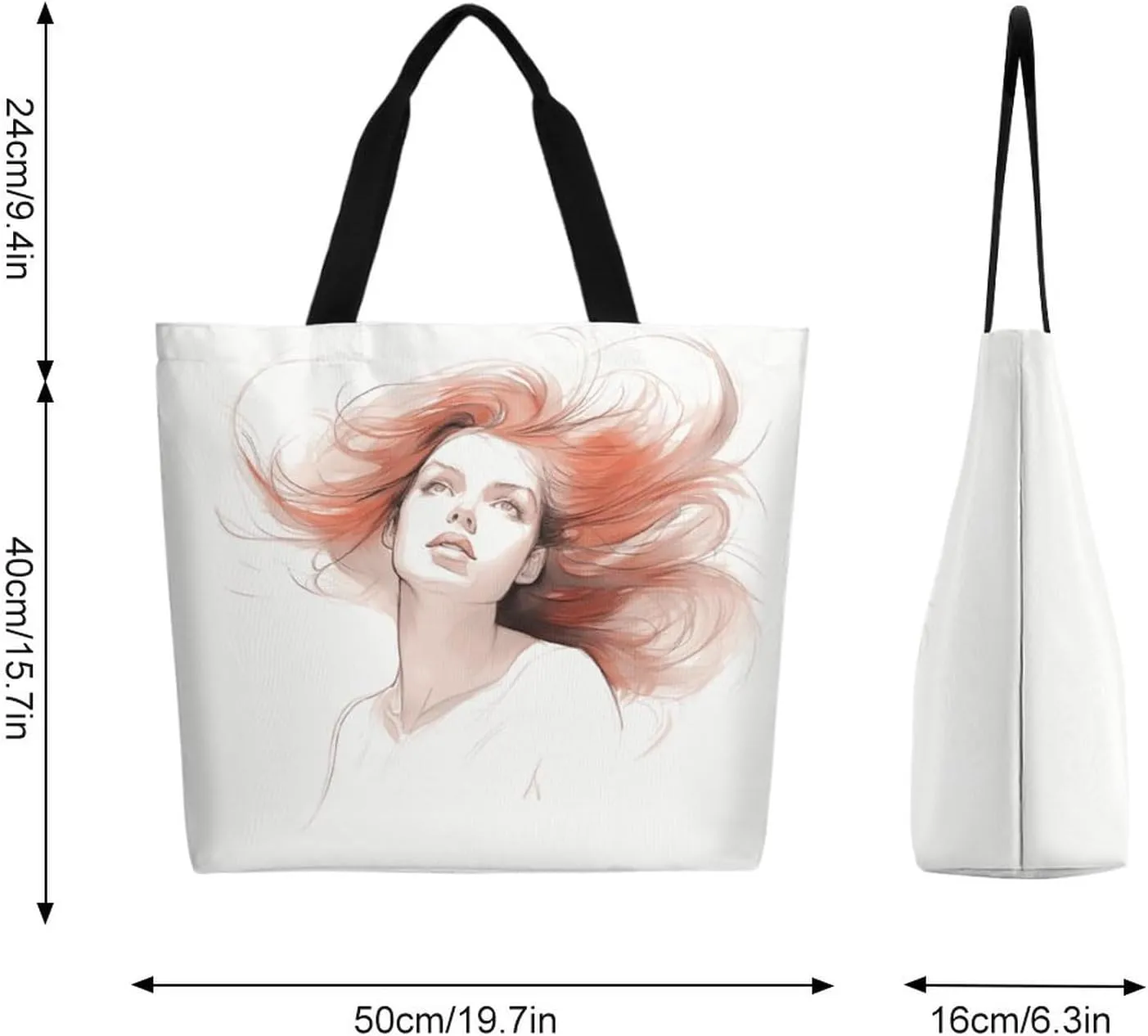 Canvas Tote Bag Large Women Casual Shoulder Bag Handbag Reusable Beach Shopping Grocery Bag For Outdoors