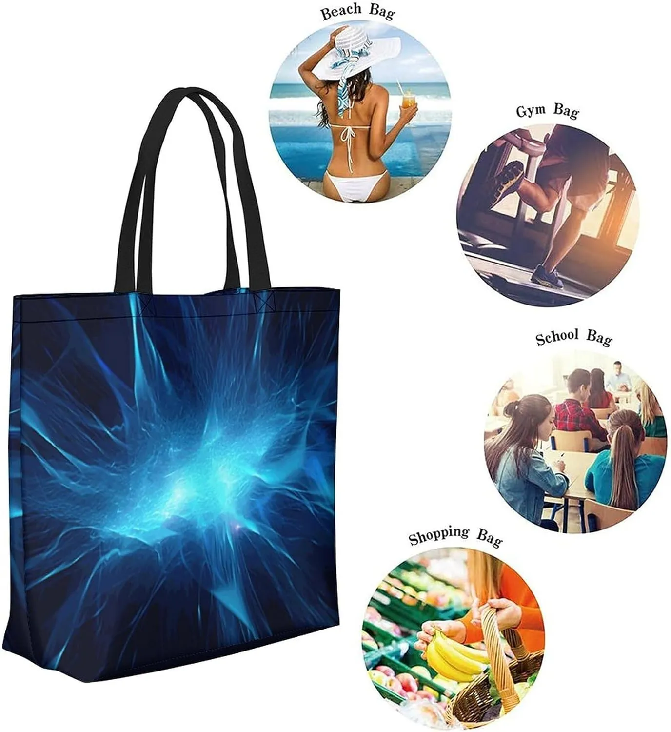 Canvas Tote Bag Large Women Casual Shoulder Bag Handbag Reusable Beach Shopping Grocery Bag For Outdoors