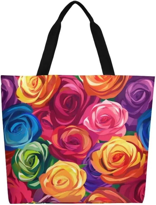 Canvas Tote Bag Large Women Casual Shoulder Bag Handbag Reusable Beach Shopping Grocery Bag For Outdoors