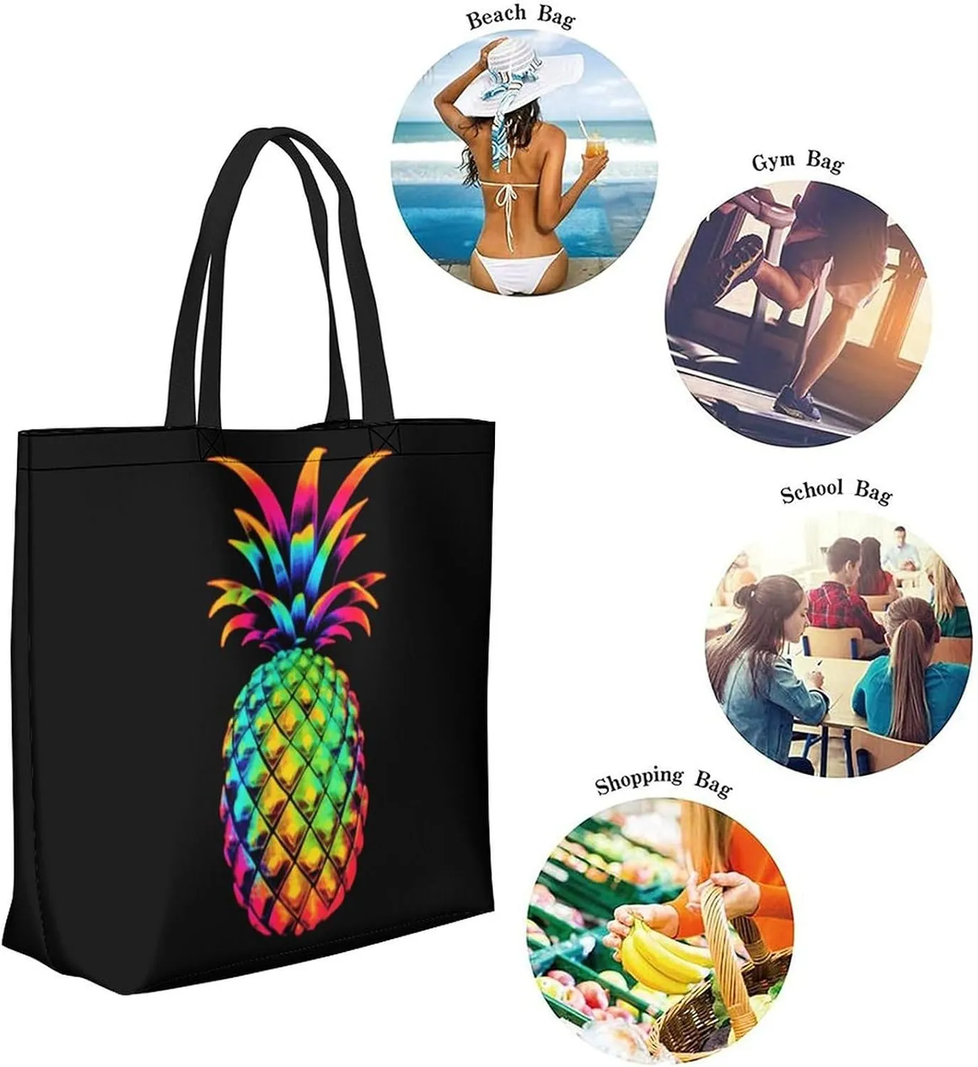 Canvas Tote Bag Large Women Casual Shoulder Bag Handbag Reusable Beach Shopping Grocery Bag For Outdoors