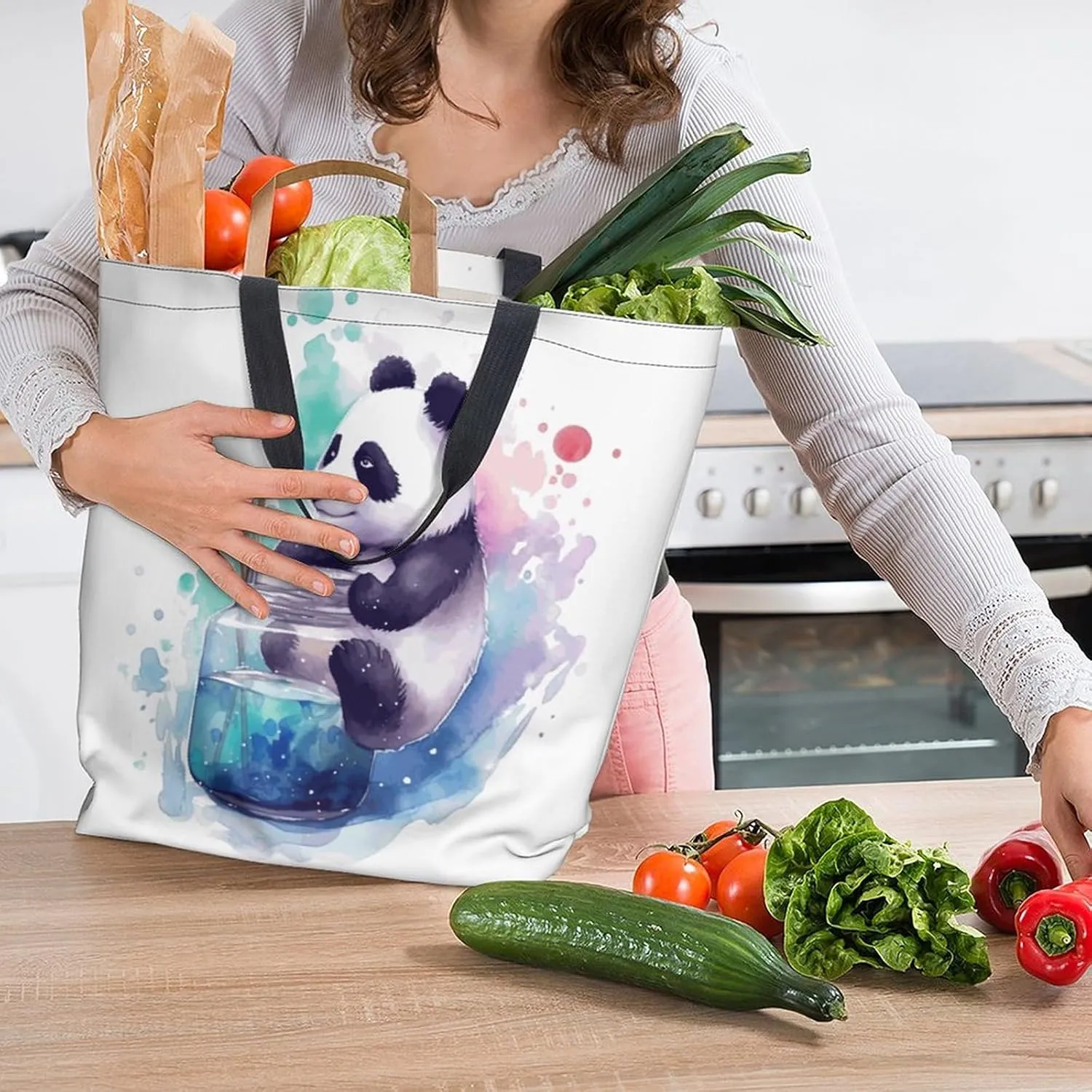 Canvas Tote Bag Large Women Casual Shoulder Bag Handbag Reusable Beach Shopping Grocery Bag For Outdoors