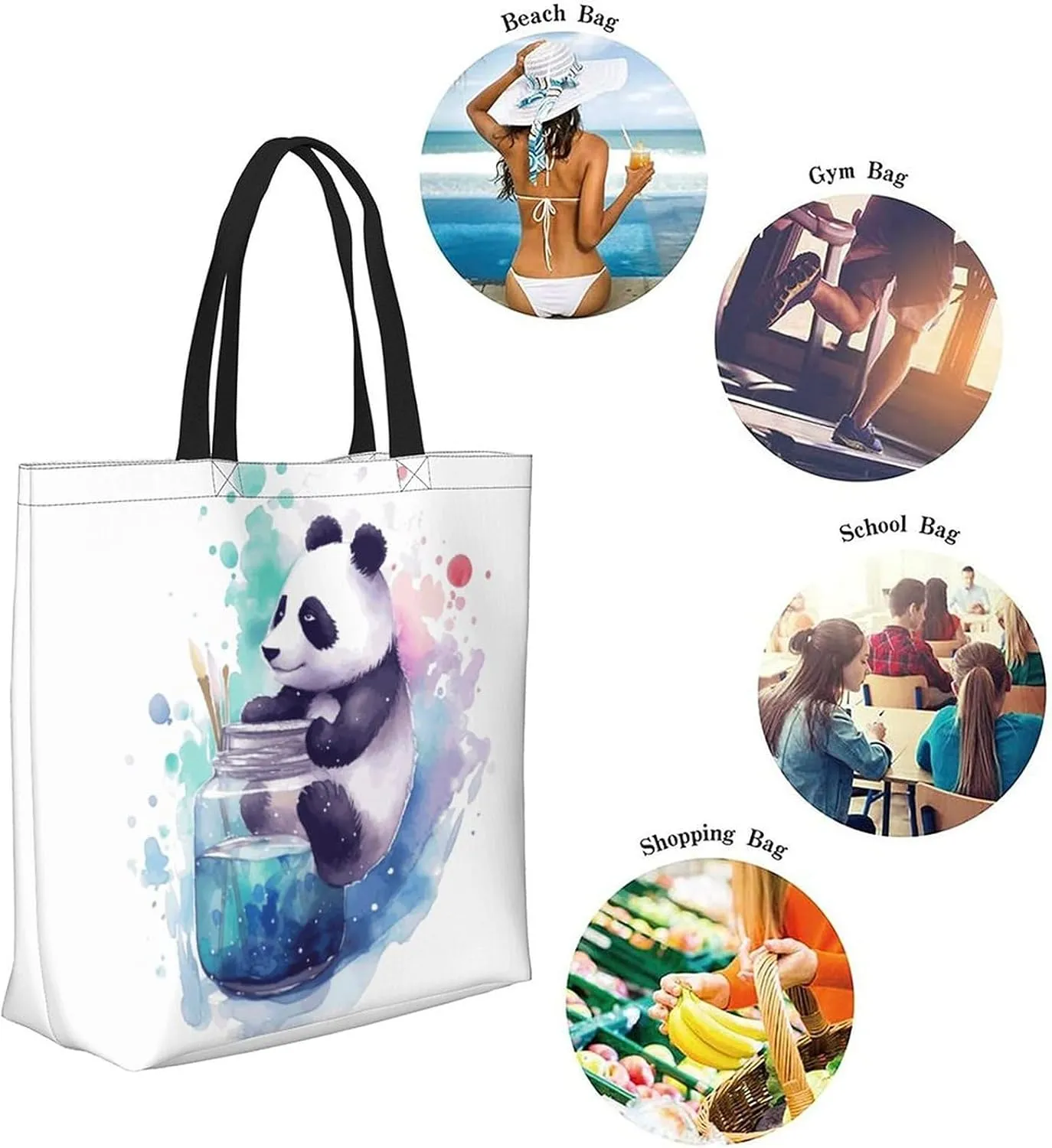 Canvas Tote Bag Large Women Casual Shoulder Bag Handbag Reusable Beach Shopping Grocery Bag For Outdoors