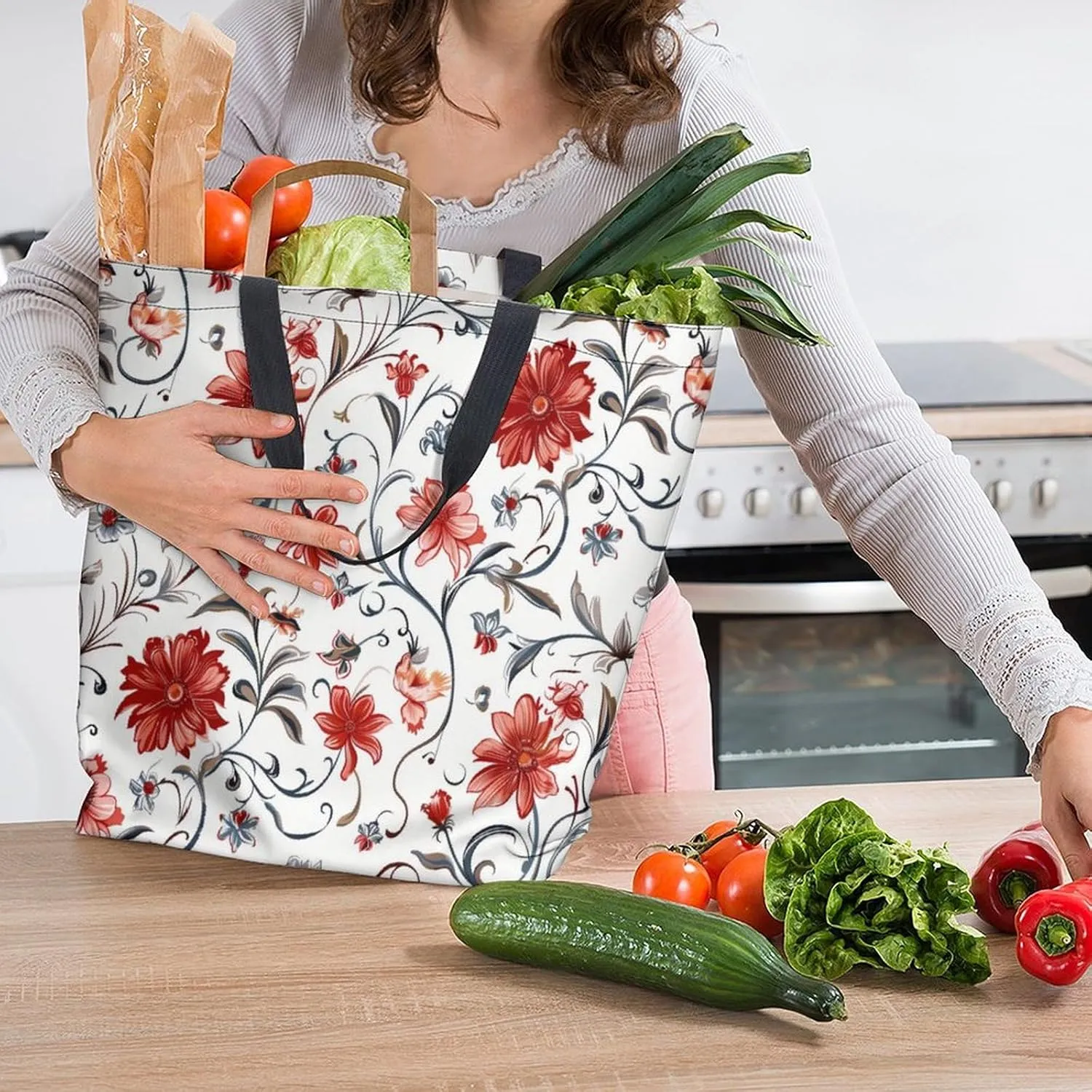 Canvas Tote Bag Large Women Casual Shoulder Bag Handbag Reusable Beach Shopping Grocery Bag For Outdoors