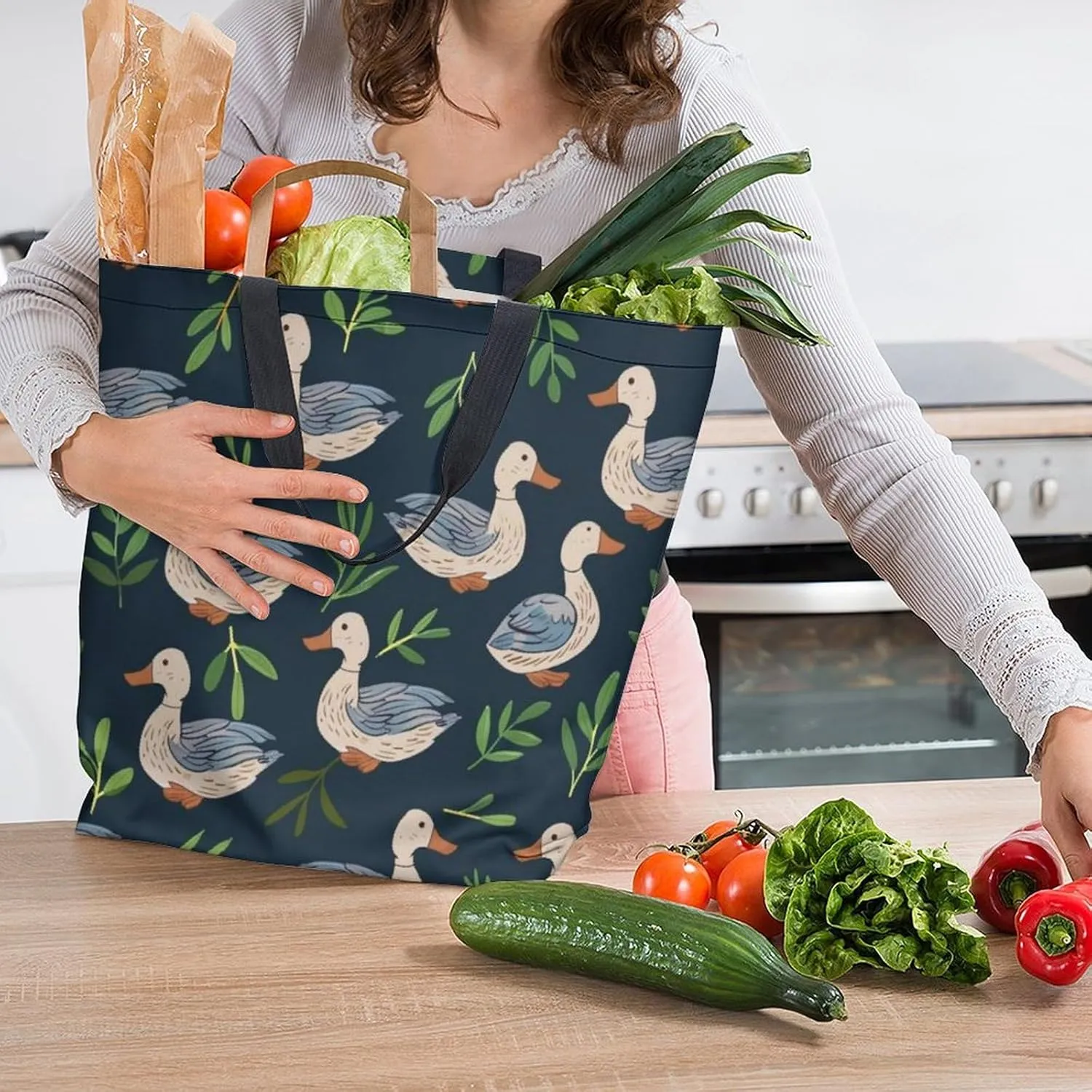 Canvas Tote Bag Large Women Casual Shoulder Bag Handbag Reusable Beach Shopping Grocery Bag For Outdoors