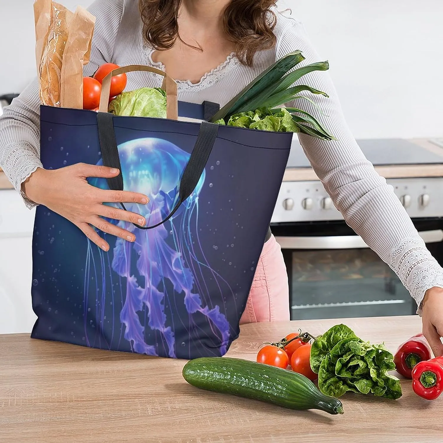 Canvas Tote Bag Large Women Casual Shoulder Bag Handbag Reusable Beach Shopping Grocery Bag For Outdoors