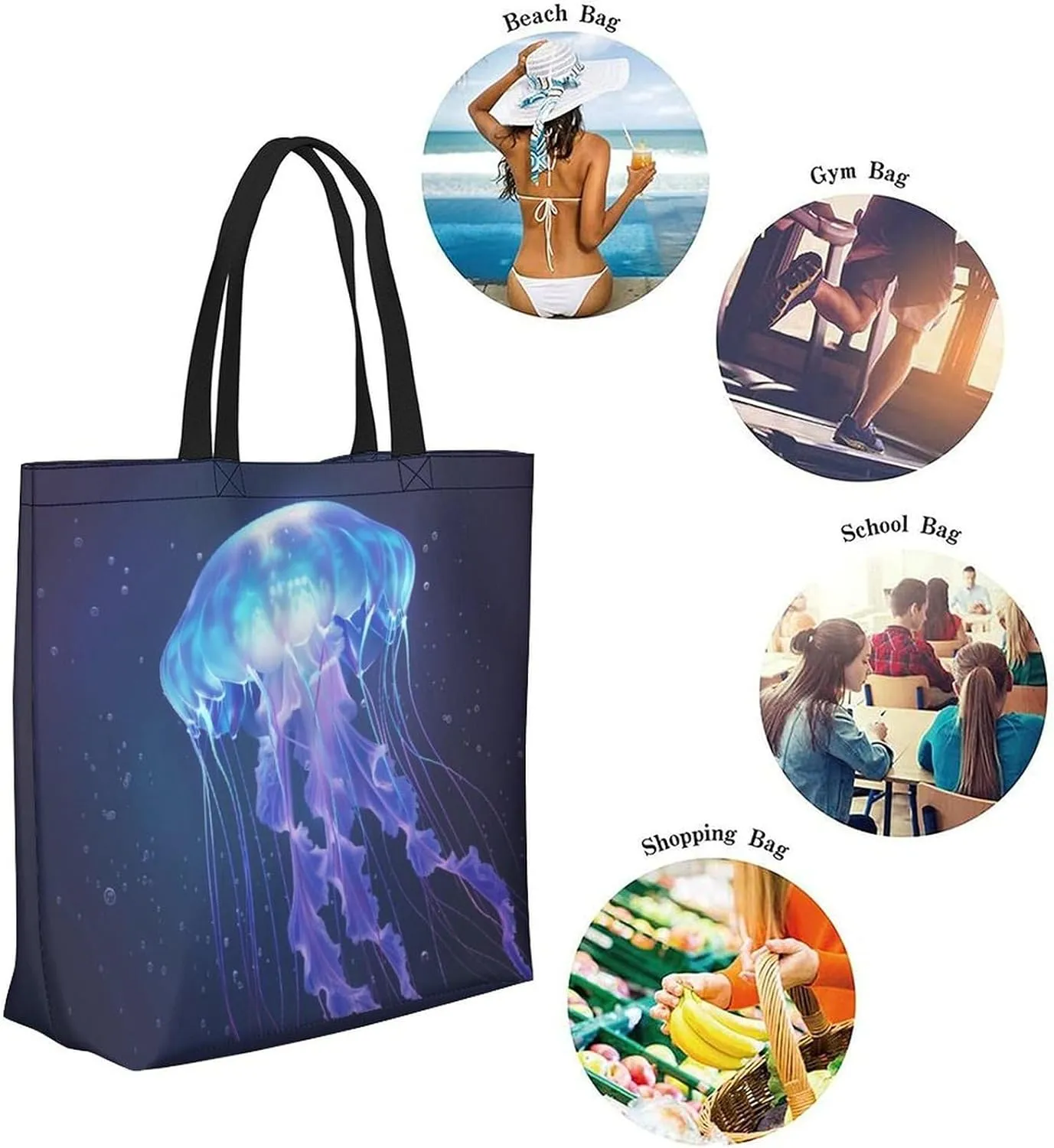 Canvas Tote Bag Large Women Casual Shoulder Bag Handbag Reusable Beach Shopping Grocery Bag For Outdoors