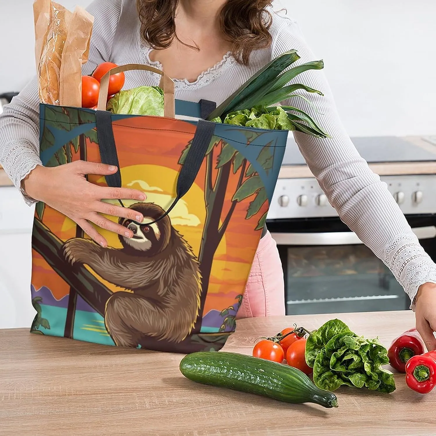 Canvas Tote Bag Large Women Casual Shoulder Bag Handbag Reusable Beach Shopping Grocery Bag For Outdoors
