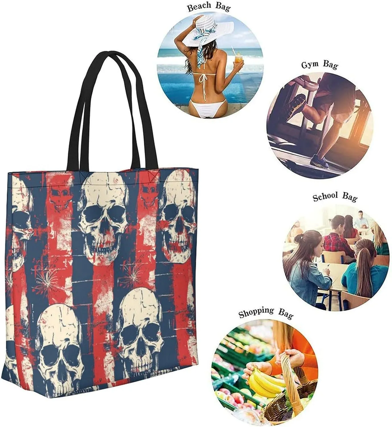 Canvas Tote Bag Large Women Casual Shoulder Bag Handbag Reusable Beach Shopping Grocery Bag For Outdoors
