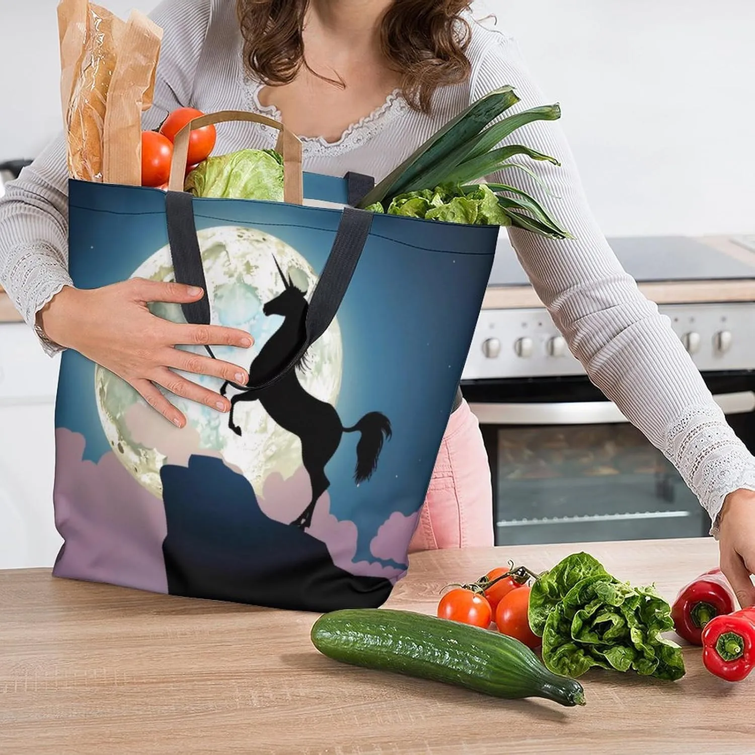 Canvas Tote Bag Large Women Casual Shoulder Bag Handbag Reusable Beach Shopping Grocery Bag For Outdoors