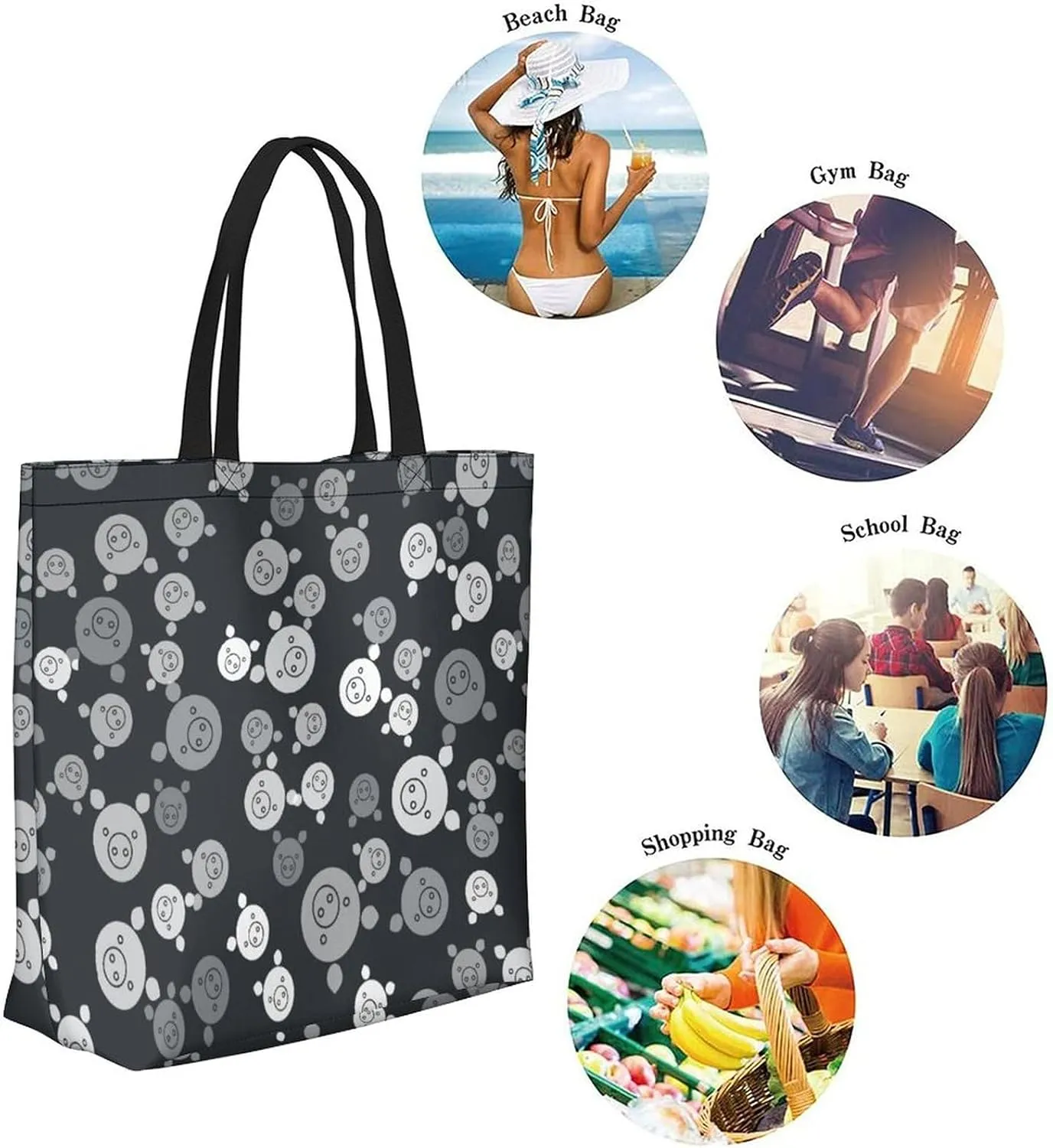Canvas Tote Bag Large Women Casual Shoulder Bag Handbag Reusable Beach Shopping Grocery Bag For Outdoors