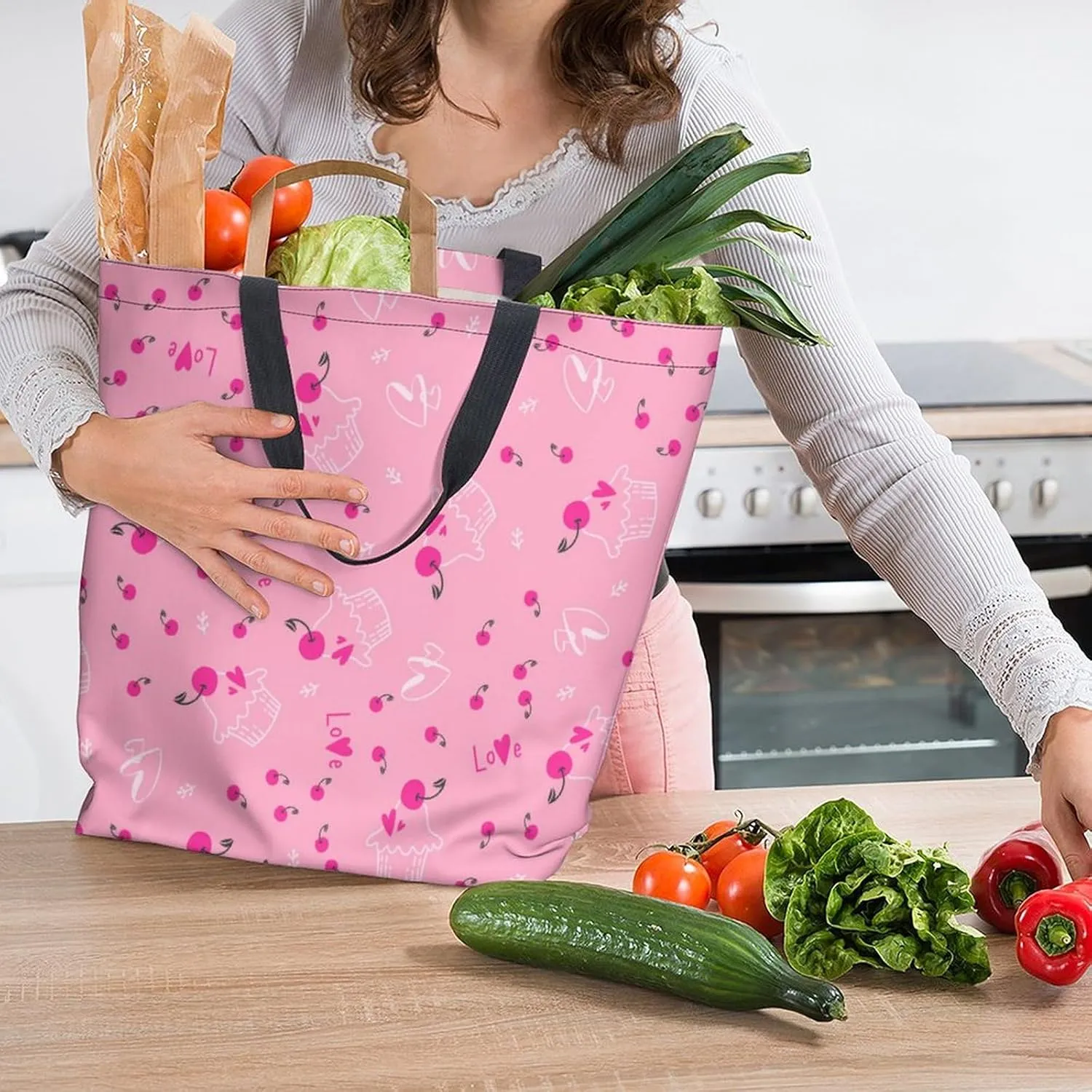 Canvas Tote Bag Large Women Casual Shoulder Bag Handbag Reusable Beach Shopping Grocery Bag For Outdoors