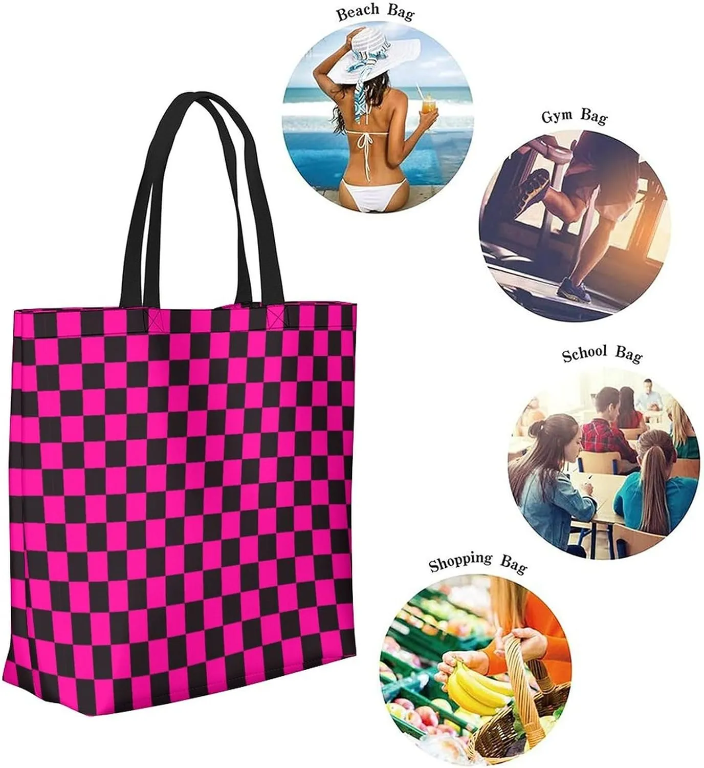 Canvas Tote Bag Large Women Casual Shoulder Bag Handbag Reusable Beach Shopping Grocery Bag For Outdoors