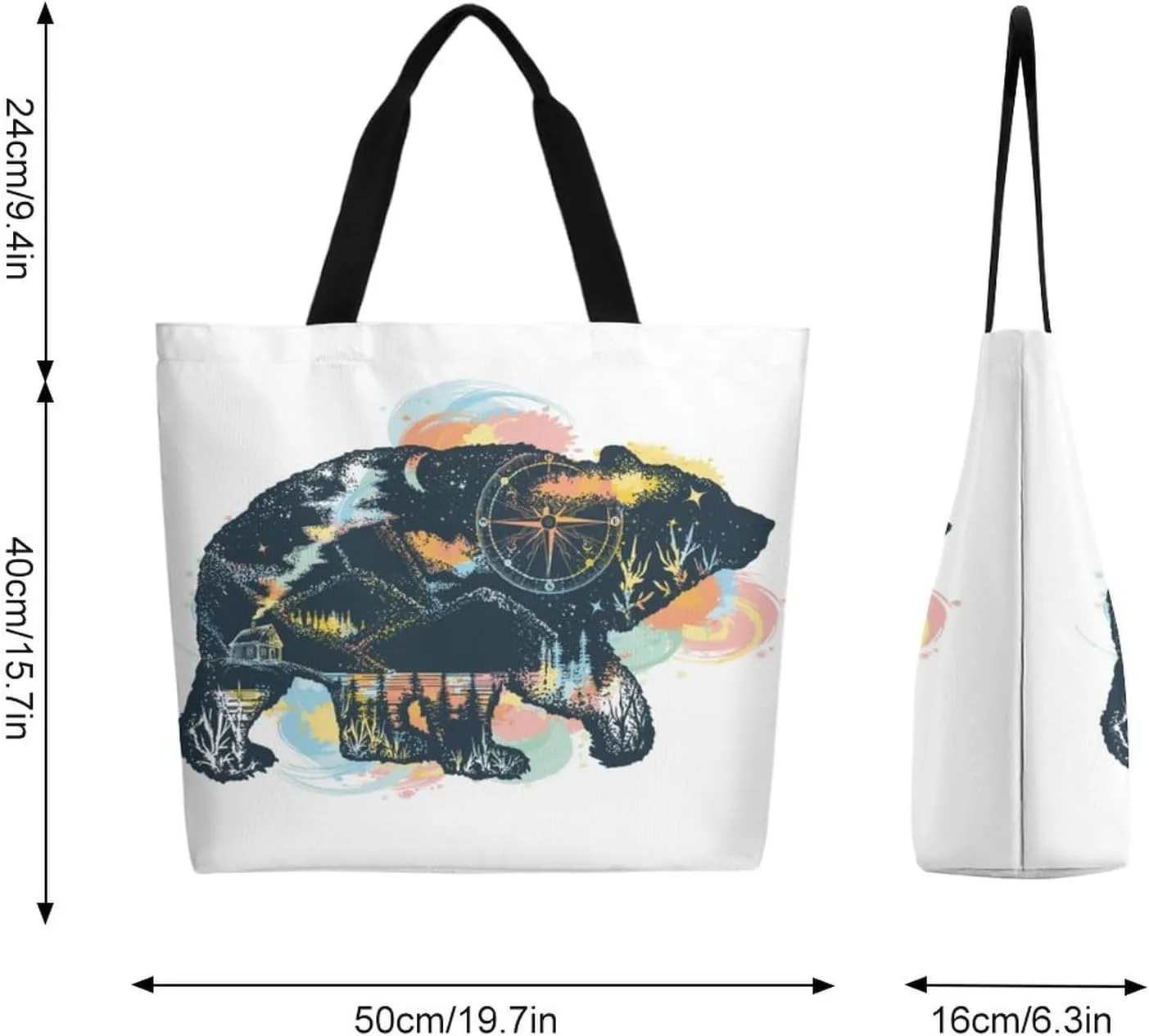 Canvas Tote Bag Large Women Casual Shoulder Bag Handbag Reusable Beach Shopping Grocery Bag For Outdoors