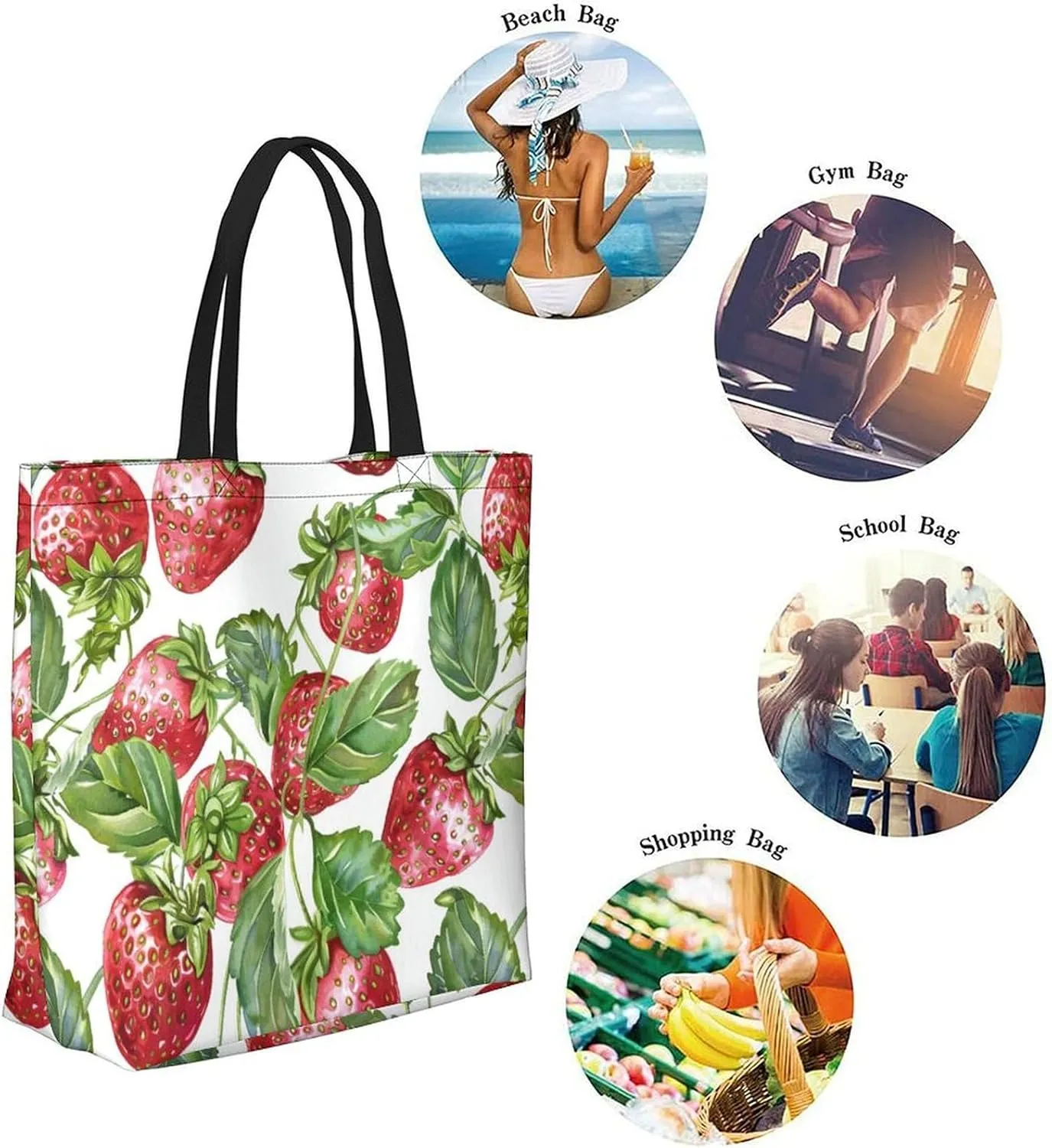 Canvas Tote Bag Large Women Casual Shoulder Bag Handbag Reusable Beach Shopping Grocery Bag For Outdoors