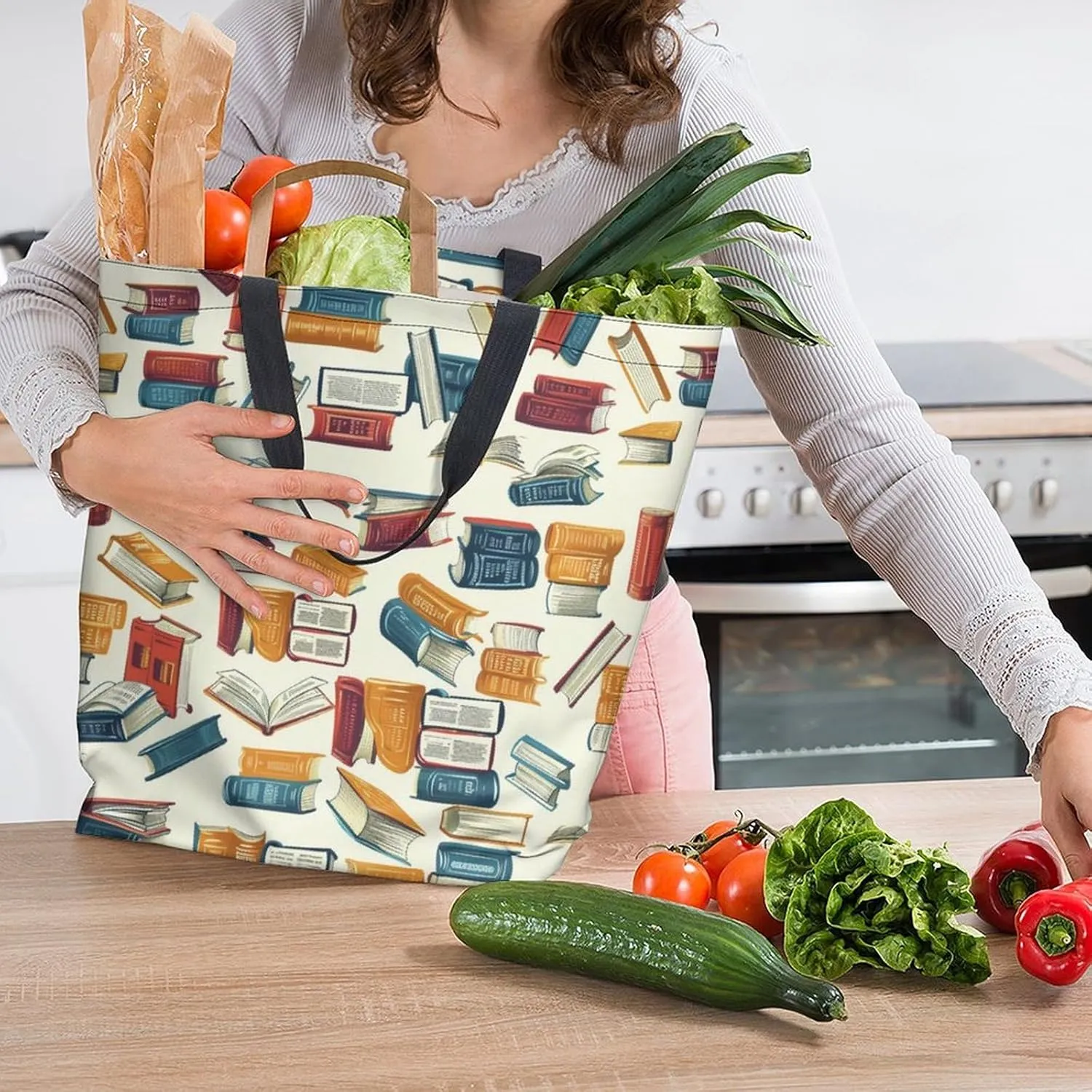 Canvas Tote Bag Large Women Casual Shoulder Bag Handbag Reusable Beach Shopping Grocery Bag For Outdoors