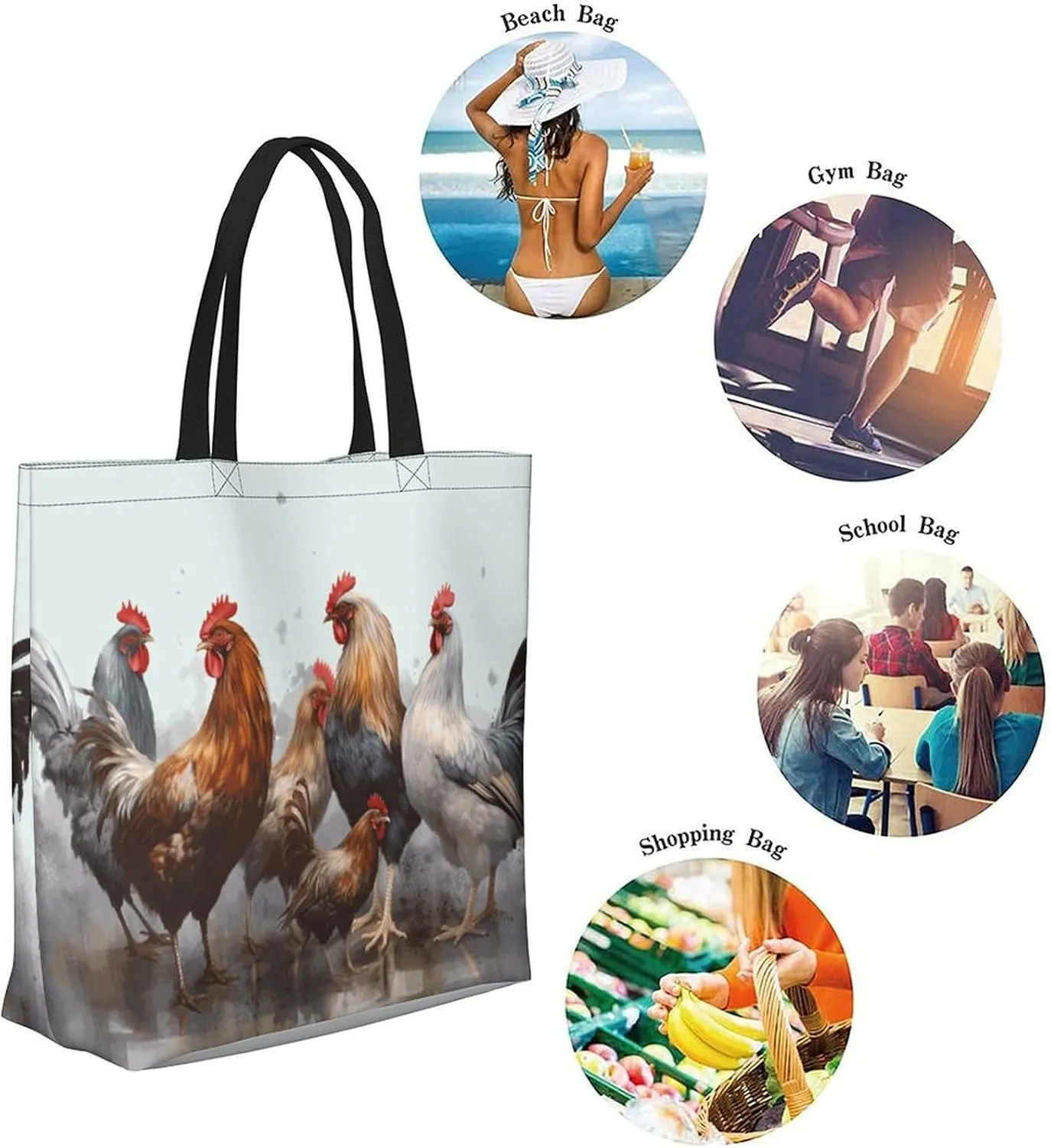 Canvas Tote Bag Large Women Casual Shoulder Bag Handbag Reusable Beach Shopping Grocery Bag For Outdoors
