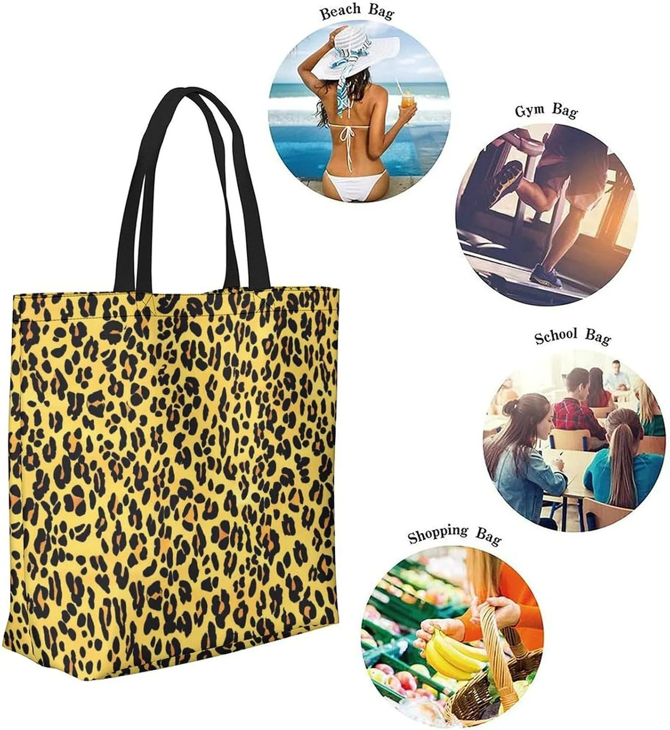 Canvas Tote Bag Large Women Casual Shoulder Bag Handbag Reusable Beach Shopping Grocery Bag For Outdoors