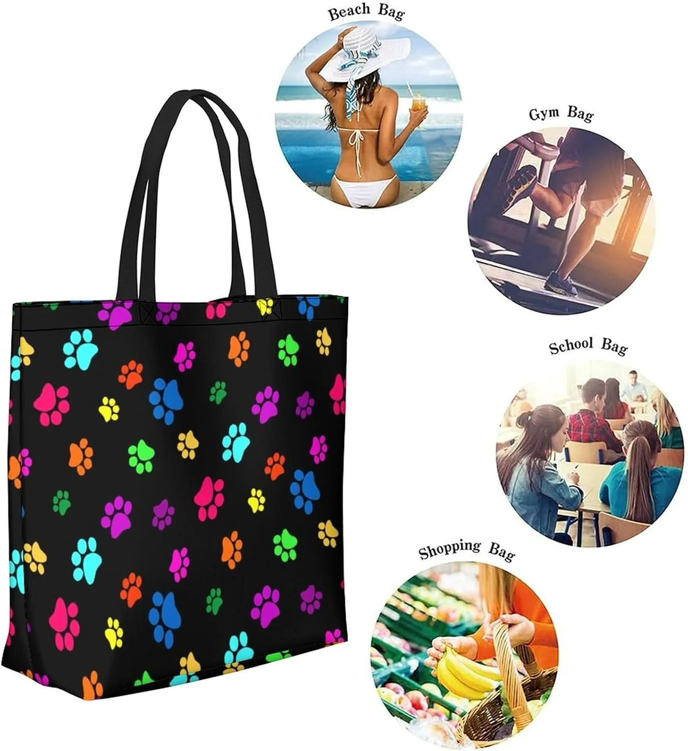 Canvas Tote Bag Large Women Casual Shoulder Bag Handbag Reusable Beach Shopping Grocery Bag For Outdoors