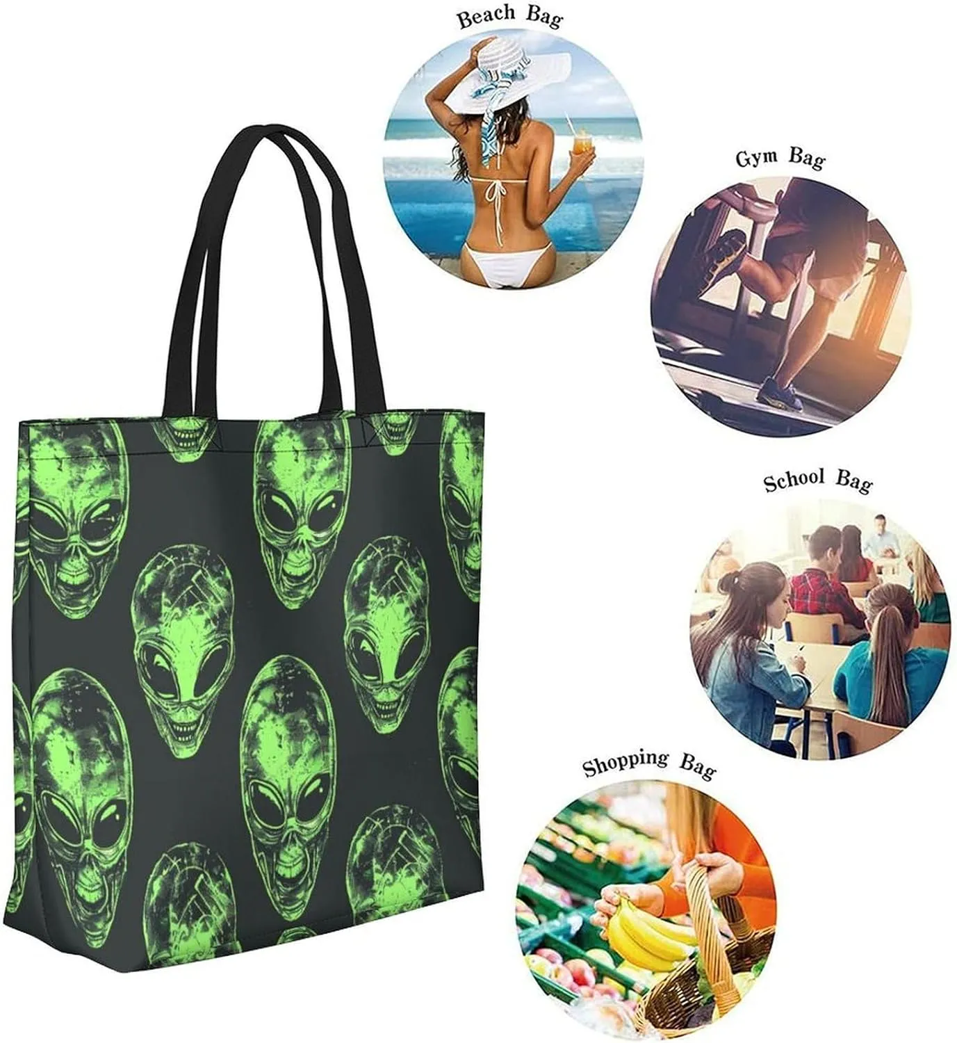 Canvas Tote Bag Large Women Casual Shoulder Bag Handbag Reusable Beach Shopping Grocery Bag For Outdoors