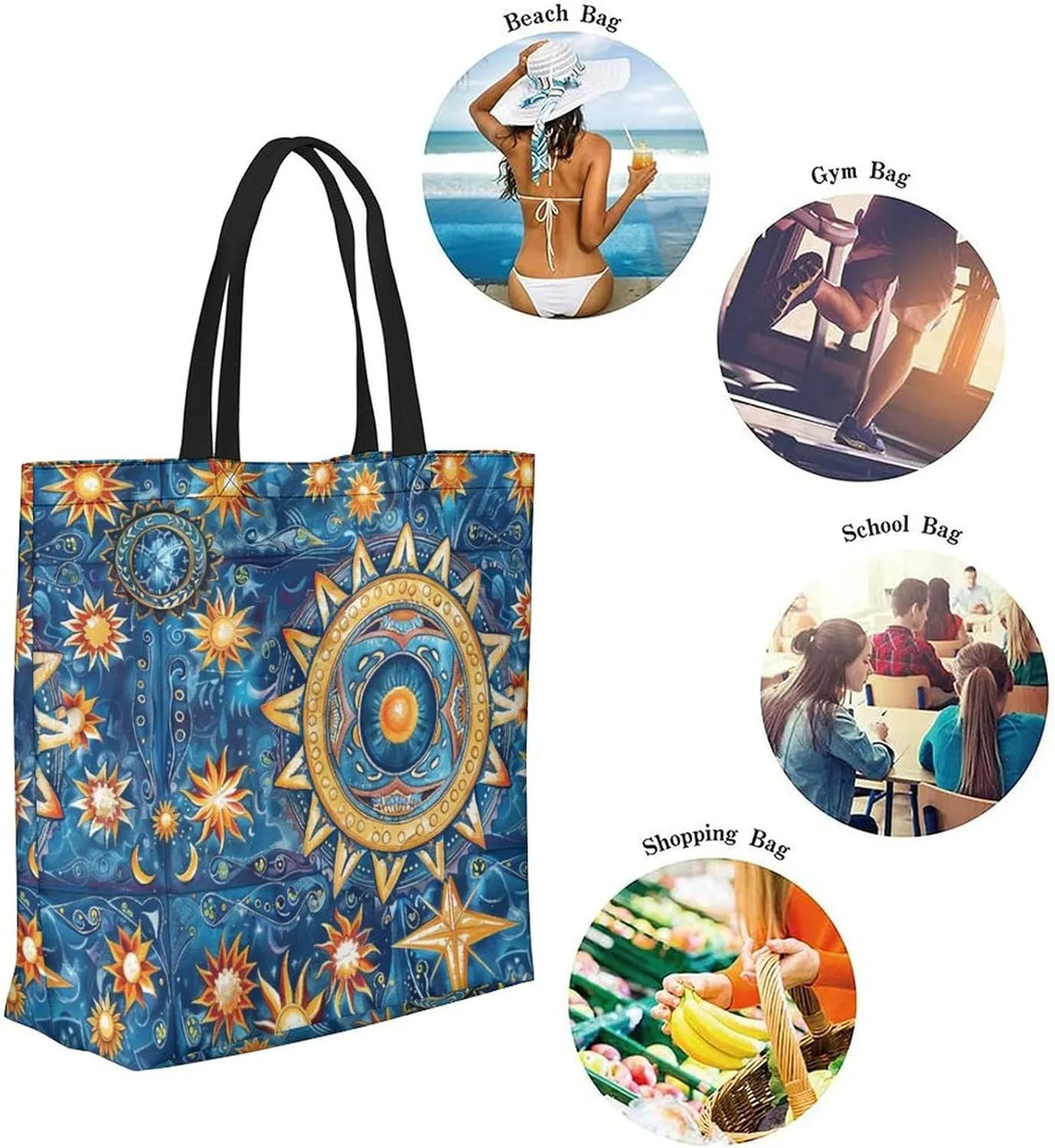 Canvas Tote Bag Large Women Casual Shoulder Bag Handbag Reusable Beach Shopping Grocery Bag For Outdoors