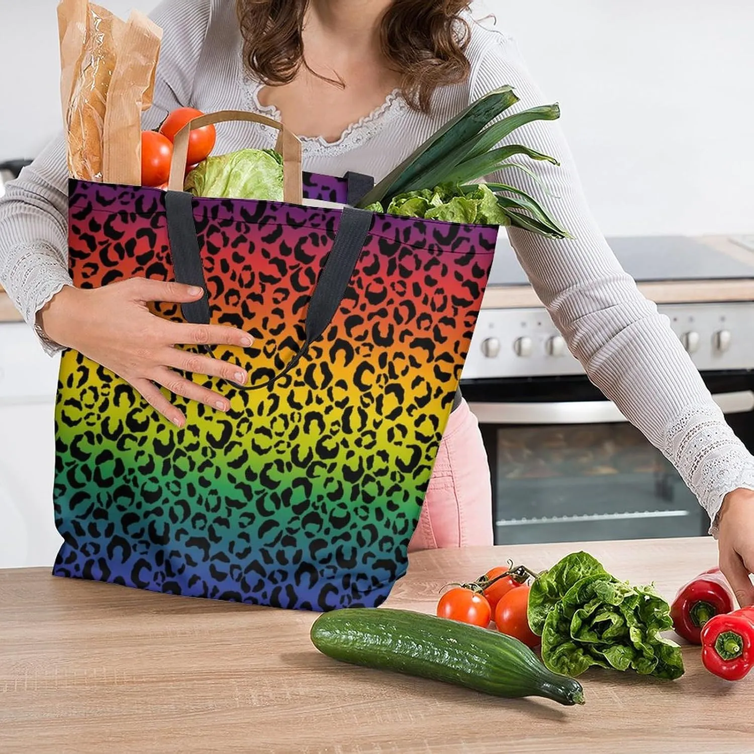 Canvas Tote Bag Large Women Casual Shoulder Bag Handbag Reusable Beach Shopping Grocery Bag For Outdoors