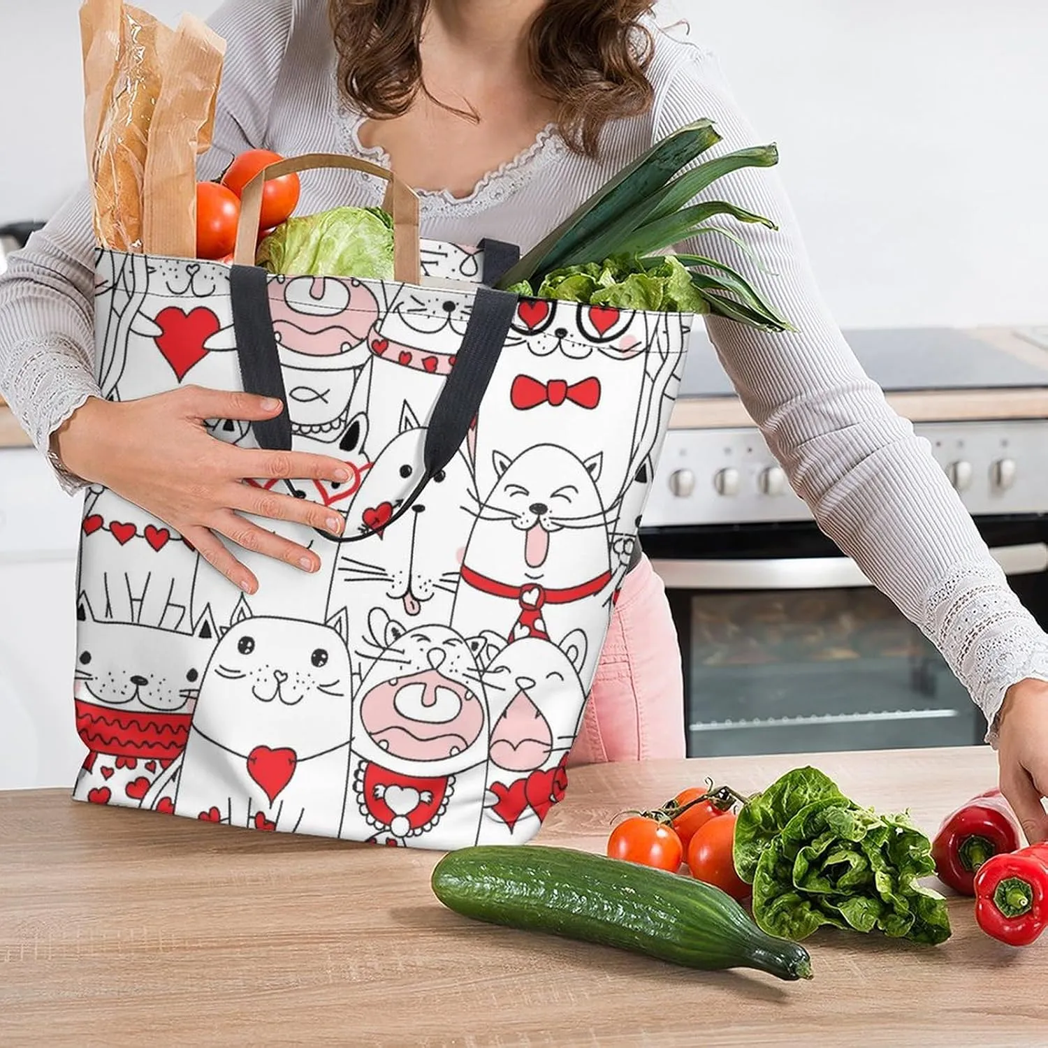 Canvas Tote Bag Large Women Casual Shoulder Bag Handbag Reusable Beach Shopping Grocery Bag For Outdoors