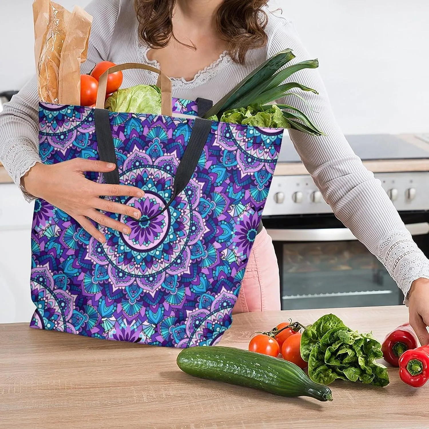 Canvas Tote Bag Large Women Casual Shoulder Bag Handbag Reusable Beach Shopping Grocery Bag For Outdoors