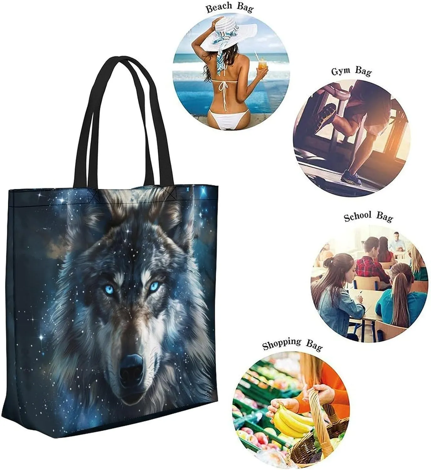 Canvas Tote Bag Large Women Casual Shoulder Bag Handbag Reusable Beach Shopping Grocery Bag For Outdoors