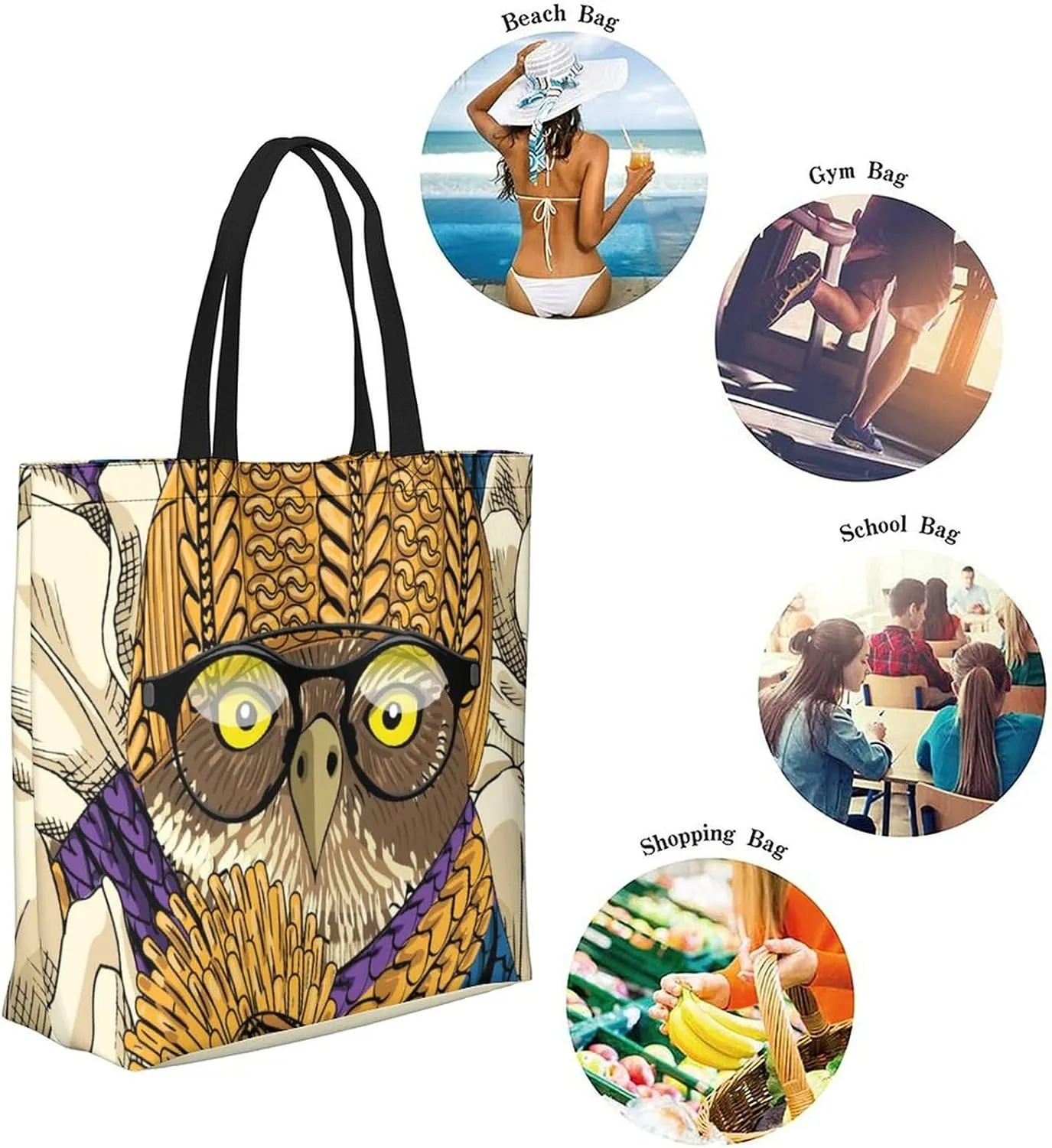 Canvas Tote Bag Large Women Casual Shoulder Bag Handbag Reusable Beach Shopping Grocery Bag For Outdoors