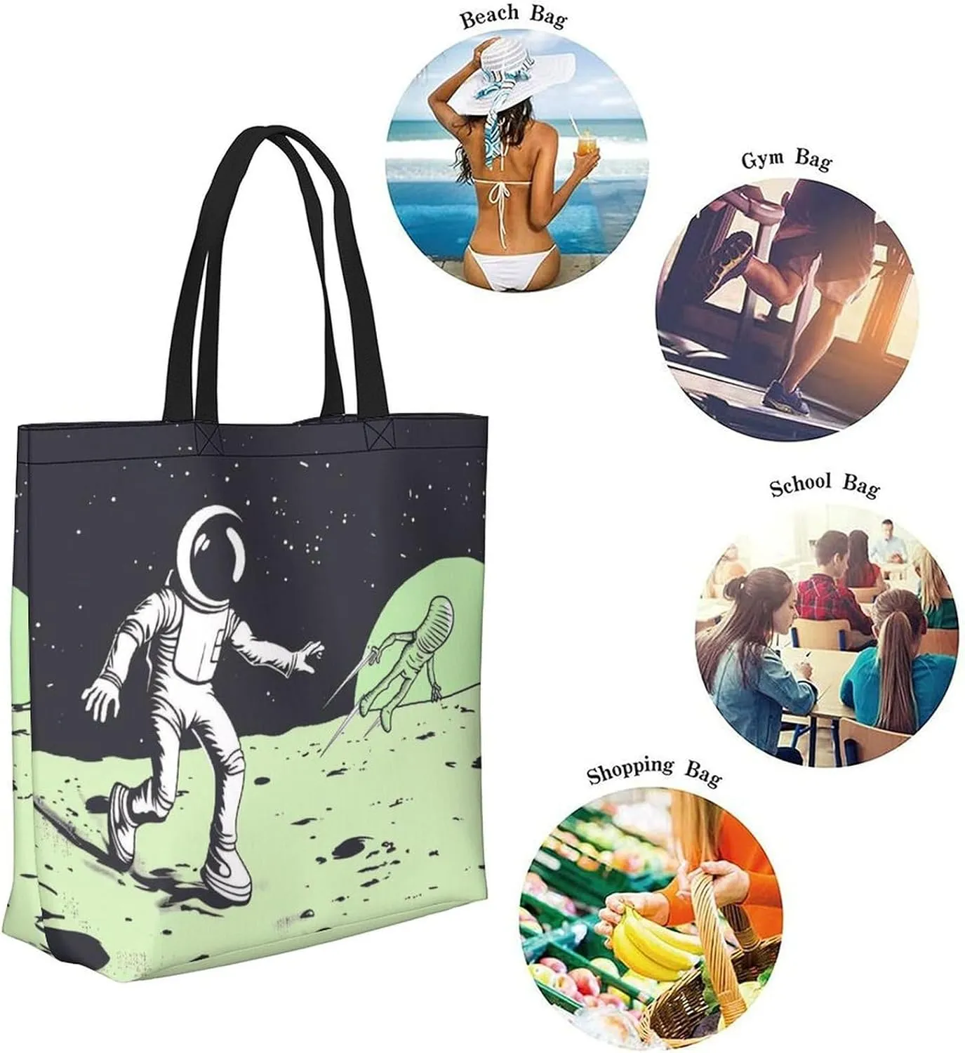 Canvas Tote Bag Large Women Casual Shoulder Bag Handbag Reusable Beach Shopping Grocery Bag For Outdoors