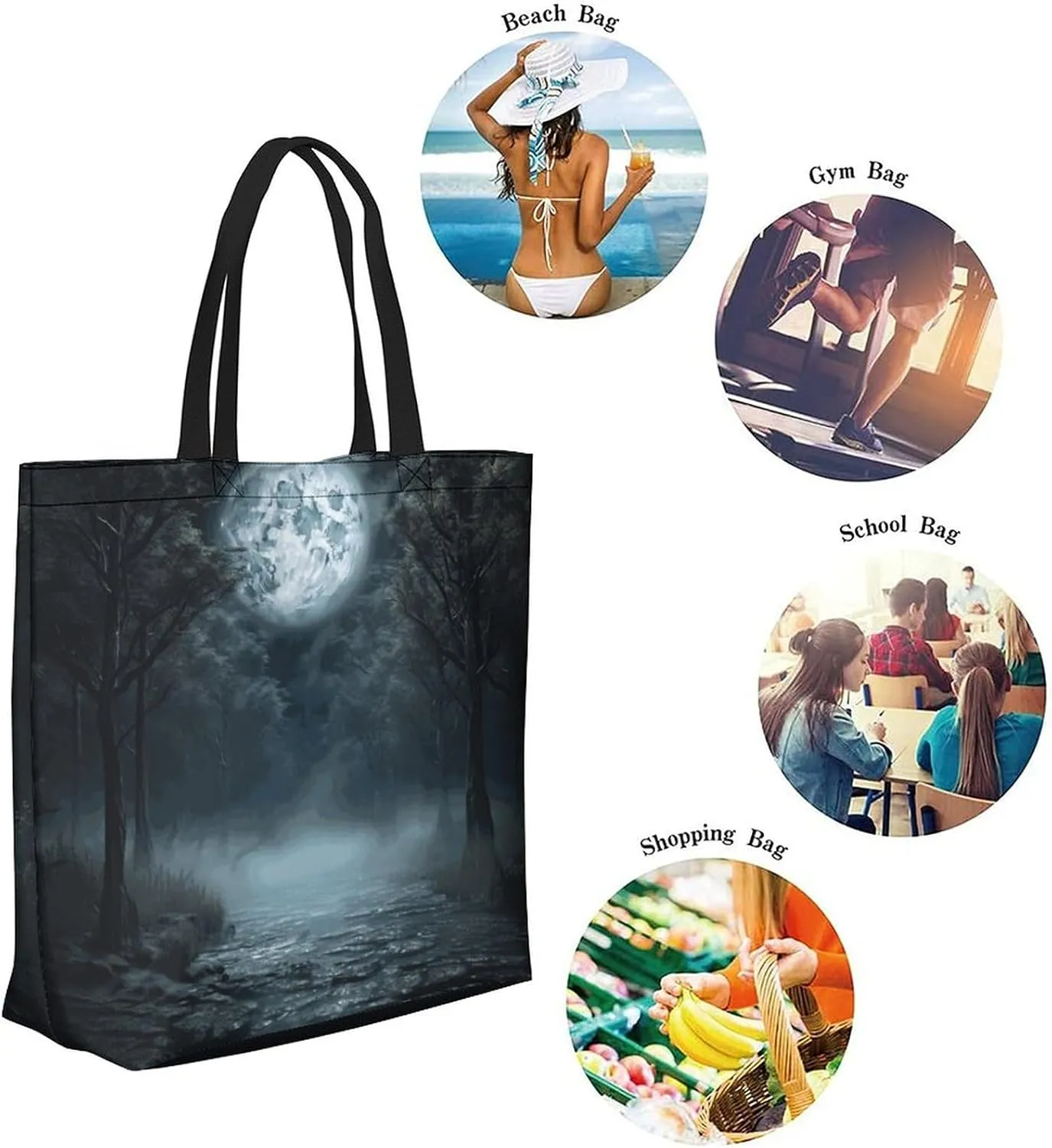 Canvas Tote Bag Large Women Casual Shoulder Bag Handbag Reusable Beach Shopping Grocery Bag For Outdoors