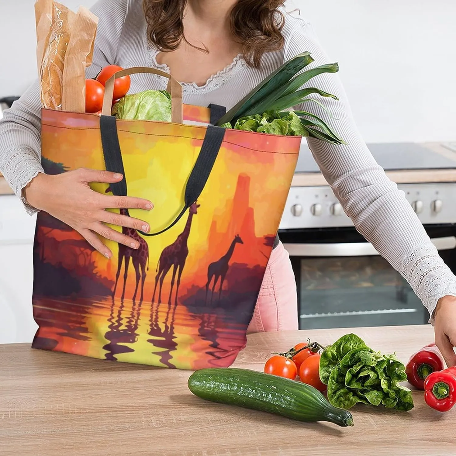 Canvas Tote Bag Large Women Casual Shoulder Bag Handbag Reusable Beach Shopping Grocery Bag For Outdoors