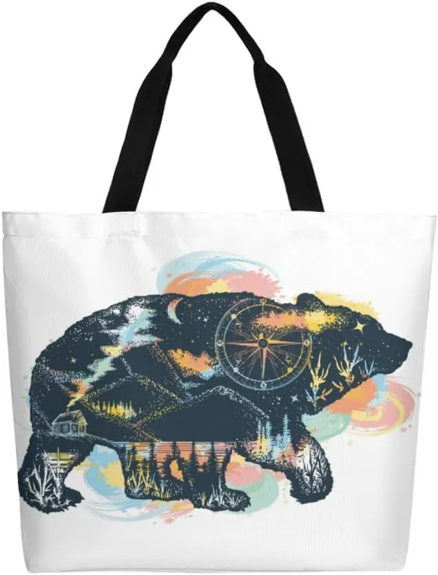 Canvas Tote Bag Large Women Casual Shoulder Bag Handbag Reusable Beach Shopping Grocery Bag For Outdoors