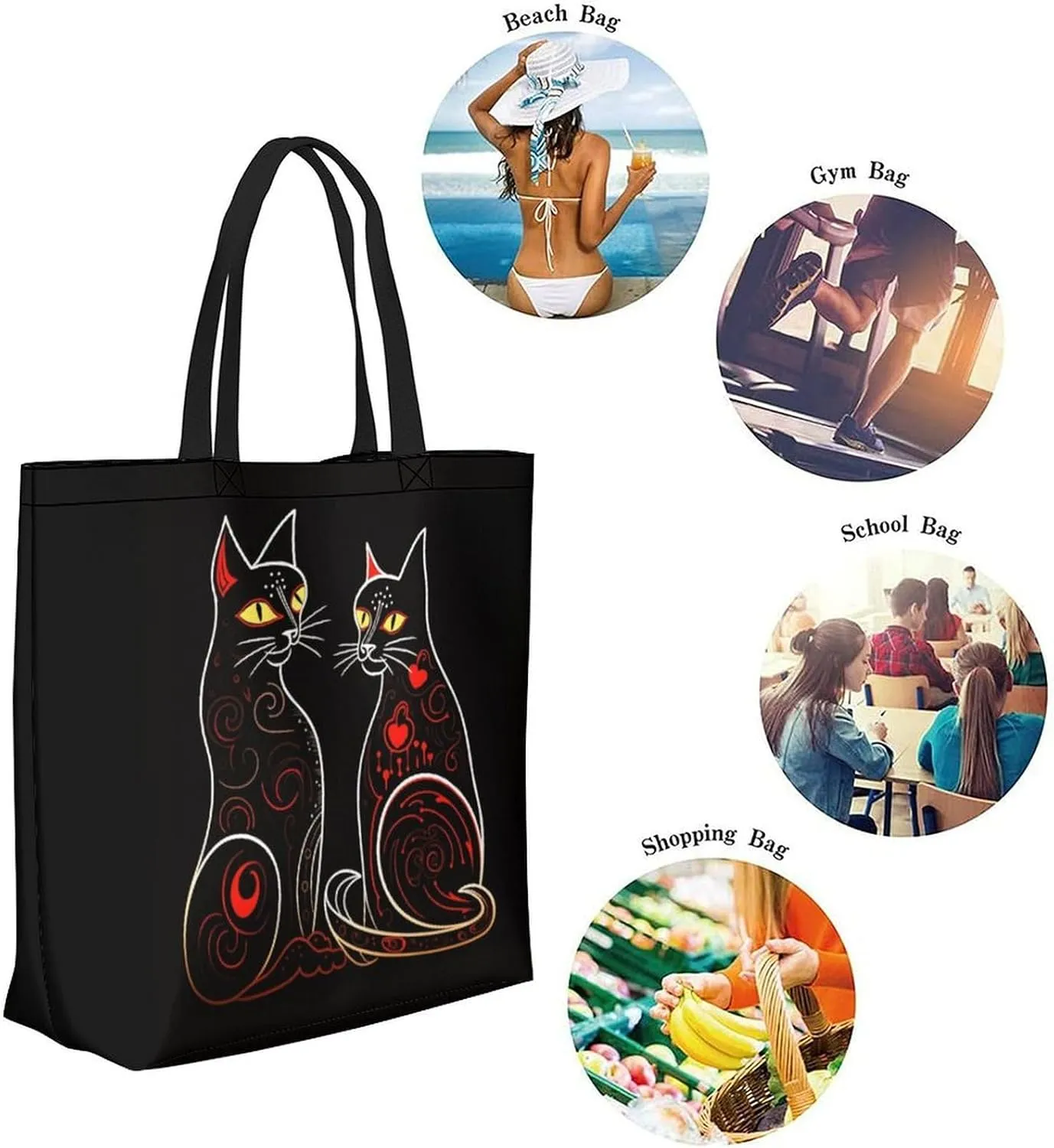 Canvas Tote Bag Large Women Casual Shoulder Bag Handbag Reusable Beach Shopping Grocery Bag For Outdoors