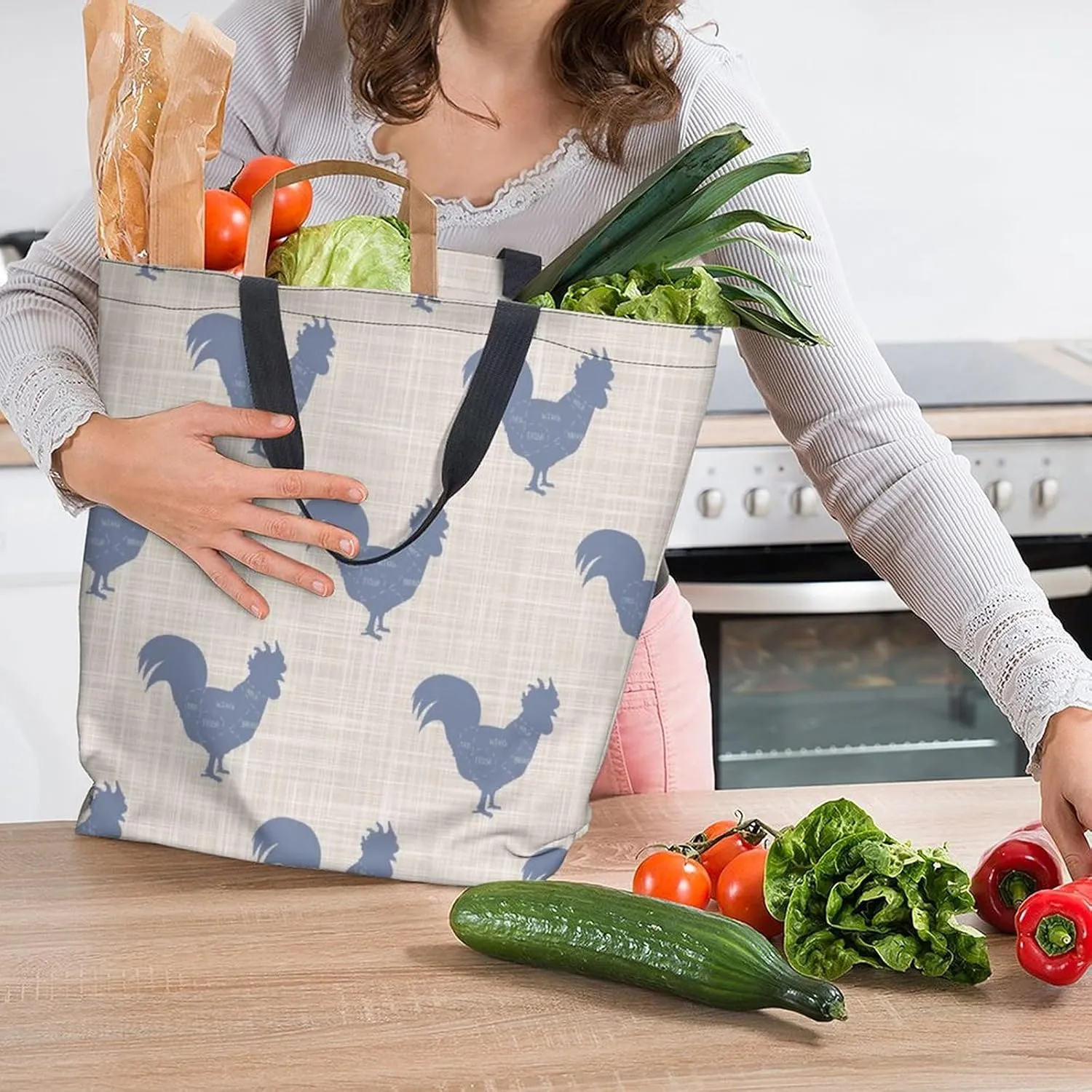 Canvas Tote Bag Large Women Casual Shoulder Bag Handbag Reusable Beach Shopping Grocery Bag For Outdoors